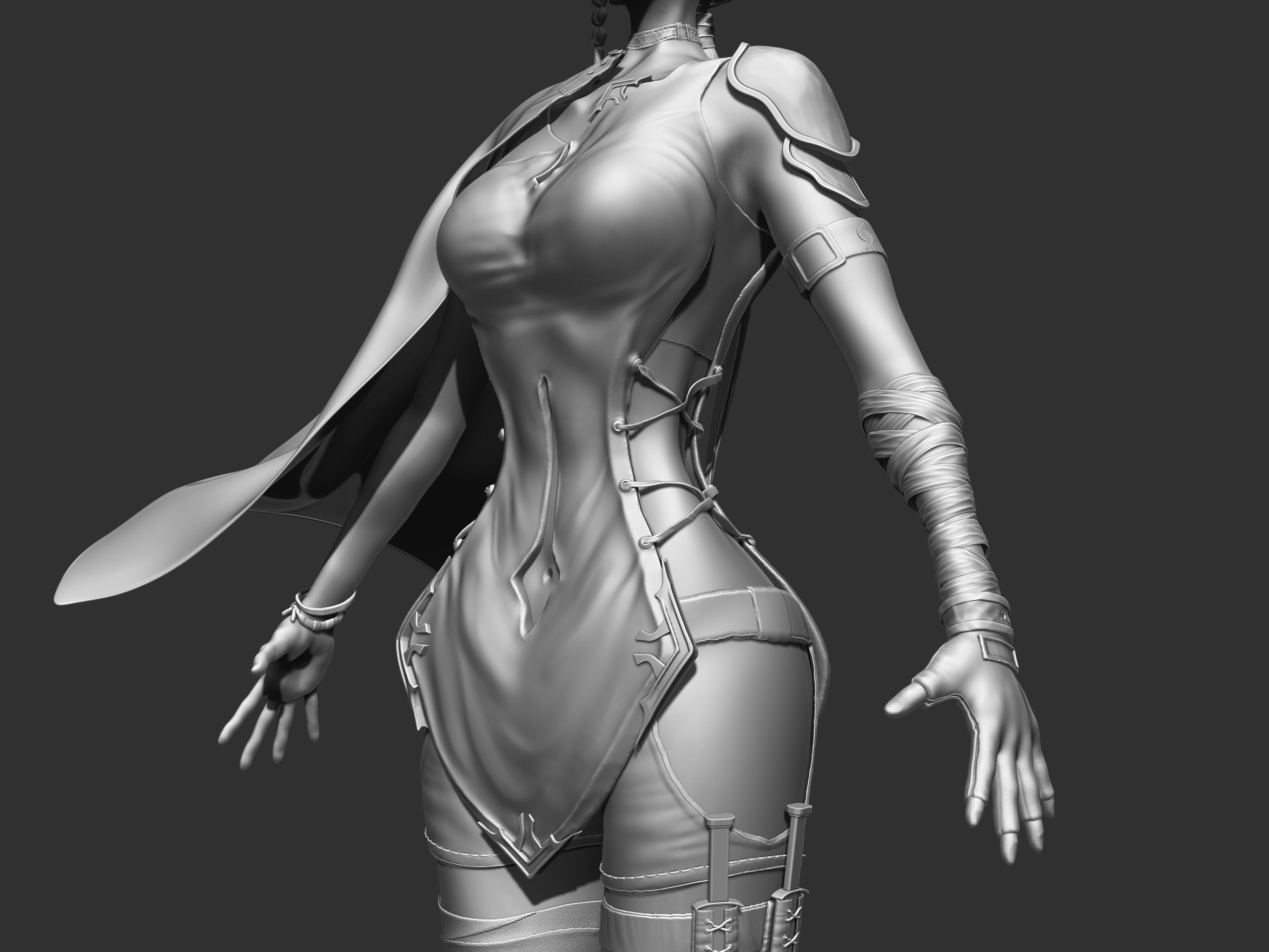 Female Soldier 3D model_7