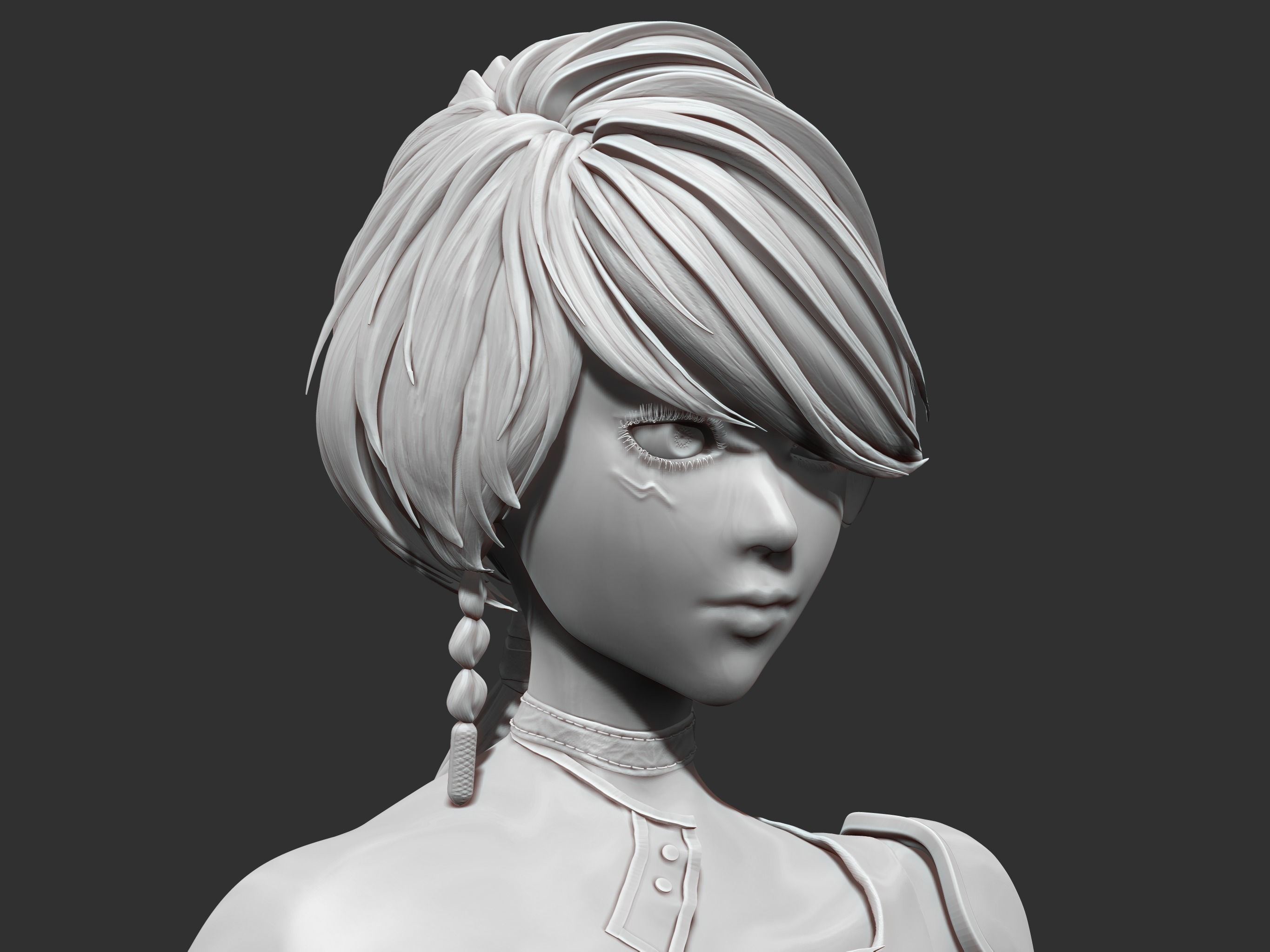 Female Soldier 3D model_3