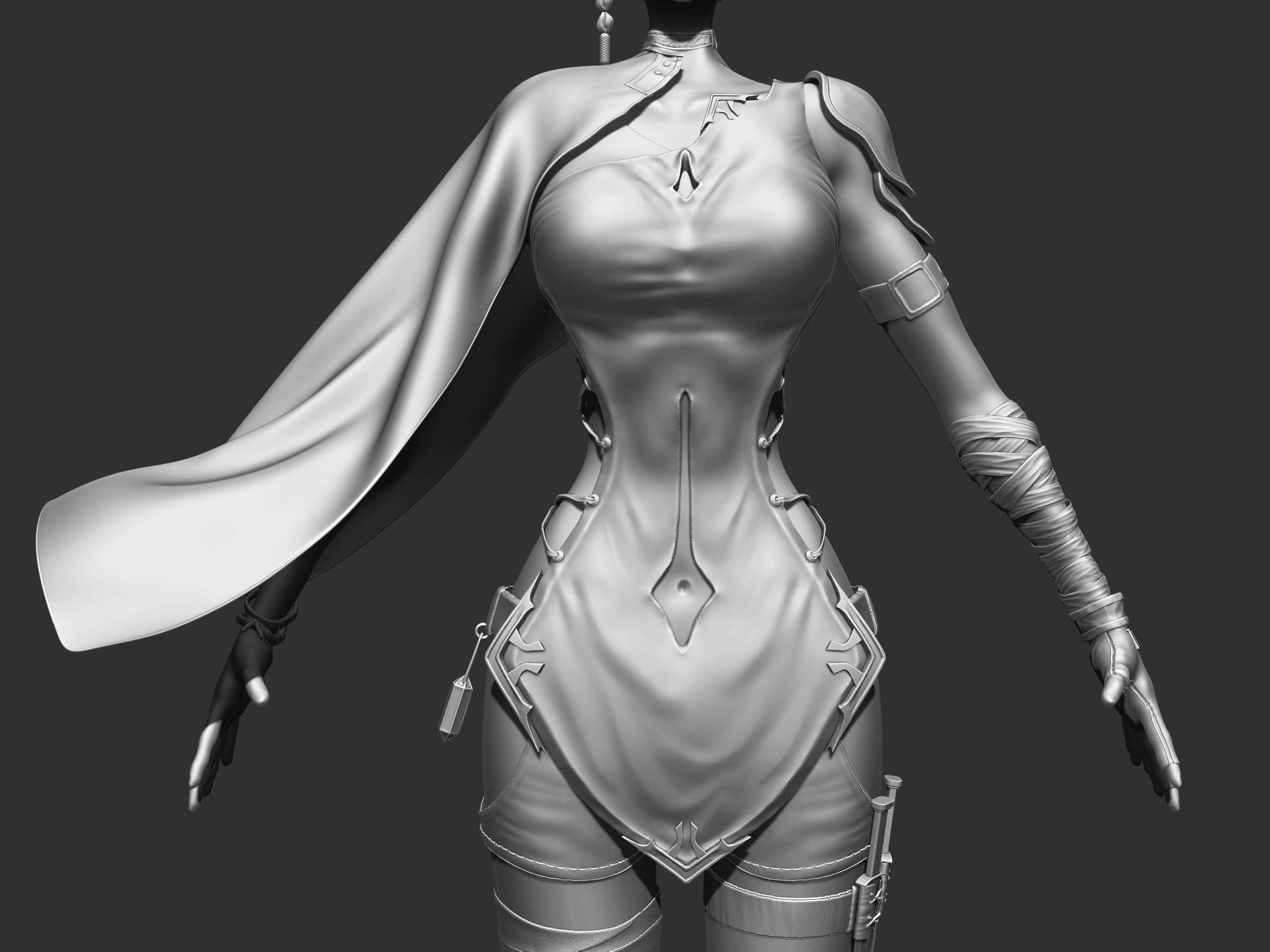 Female Soldier 3D model_6