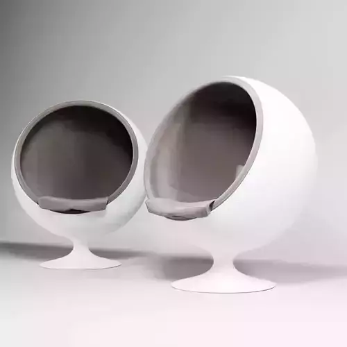 Round set two sphere chairs