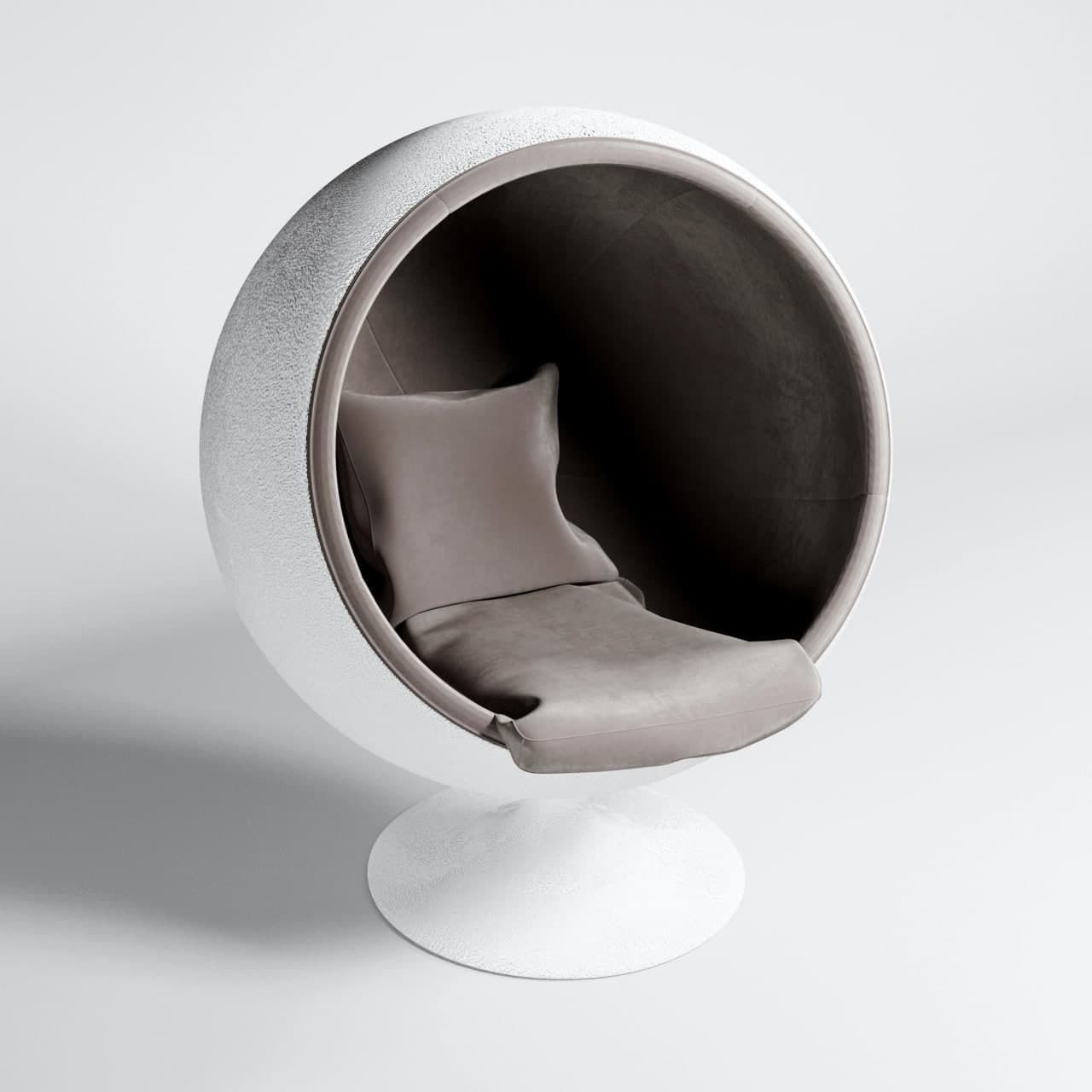 Round set two sphere chairs 3D model | CGTrader