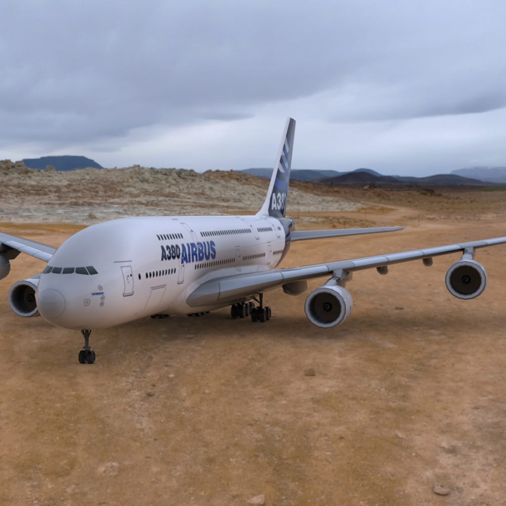 Airbus A380 Low-poly 3D model_2