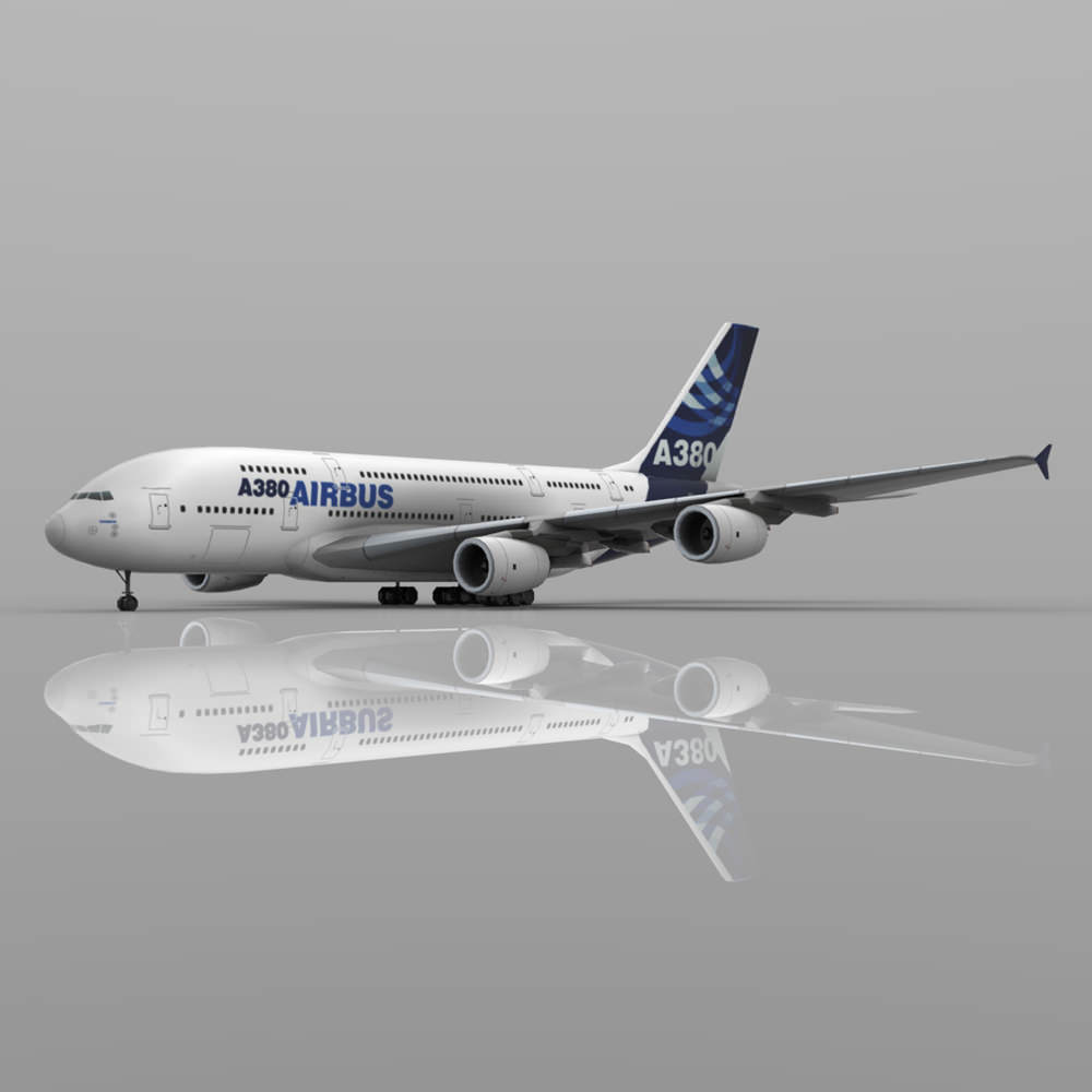 Airbus A380 Low-poly 3D model_5