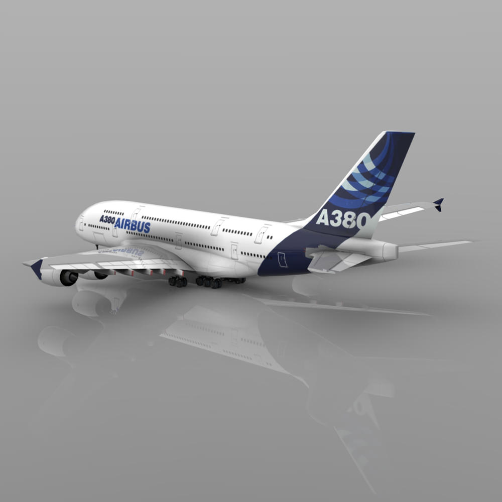 Airbus A380 Low-poly 3D model_8