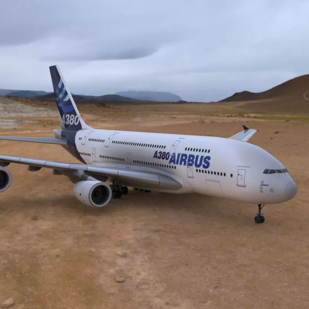 Airbus A380 Low-poly 3D model_0