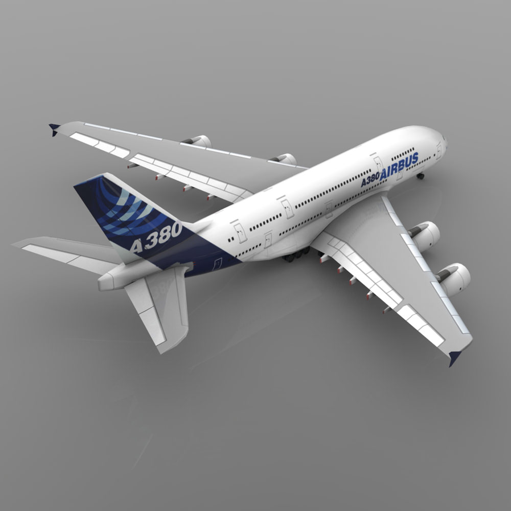 Airbus A380 Low-poly 3D model_9