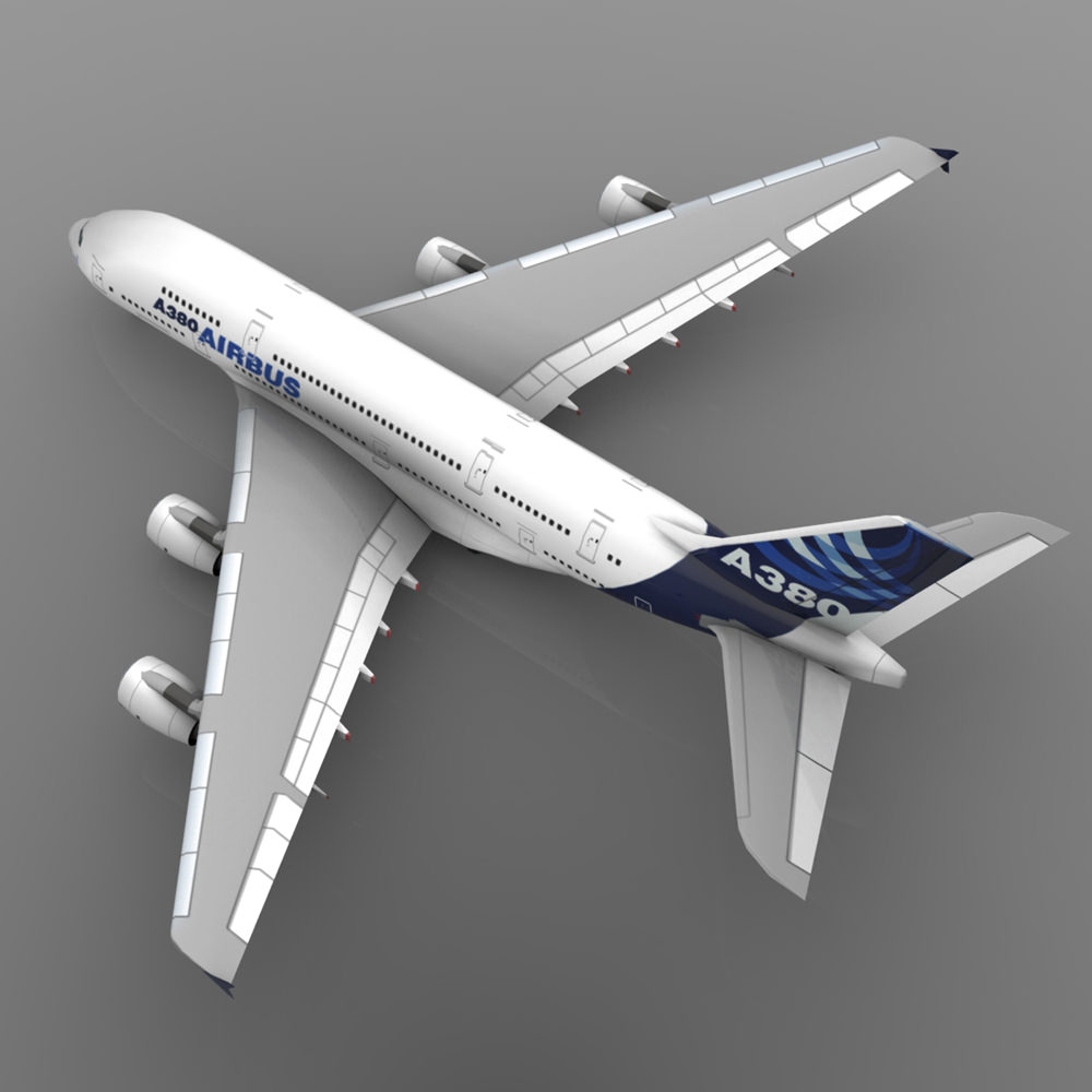 Airbus A380 Low-poly 3D model_7