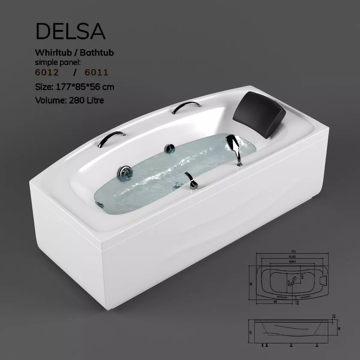 bathtub 01 Low-poly 3D model_0