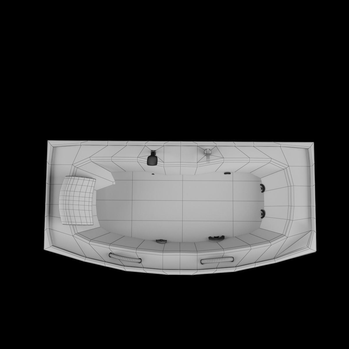 bathtub 01 Low-poly 3D model_5