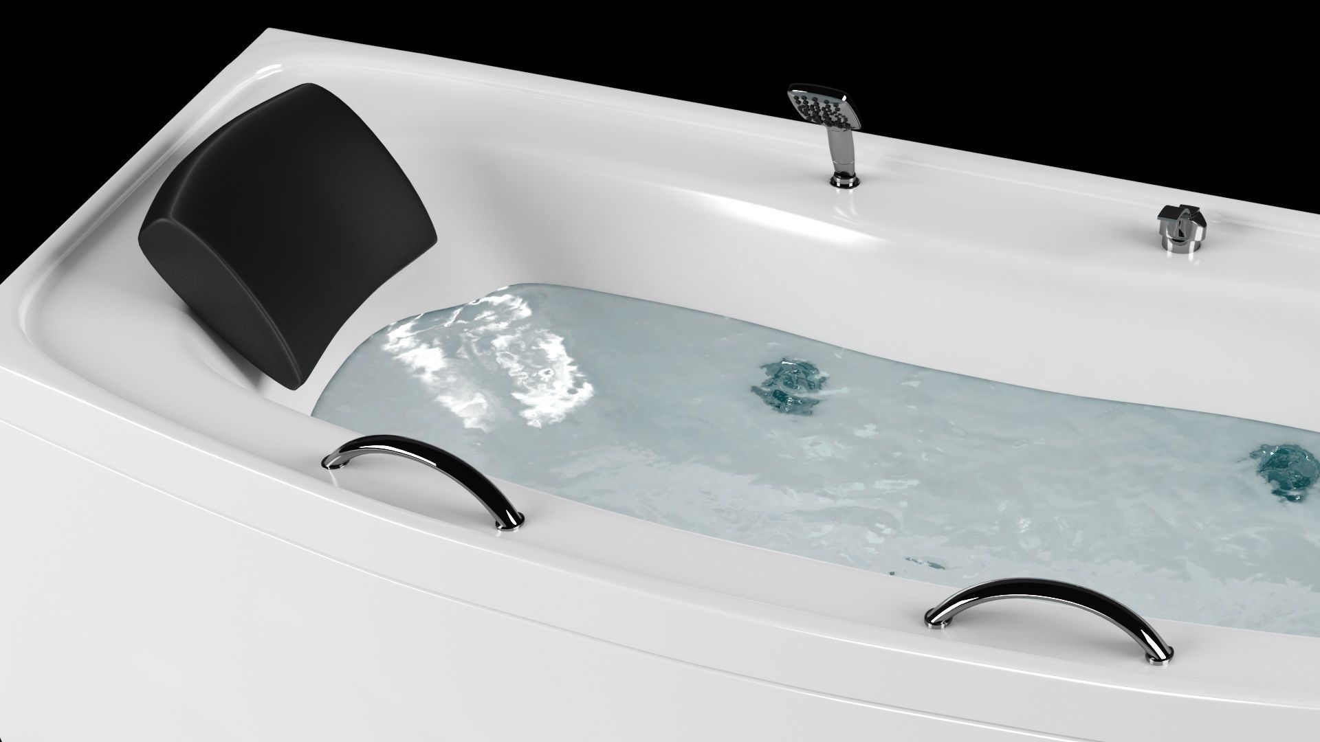 bathtub 01 Low-poly 3D model_11