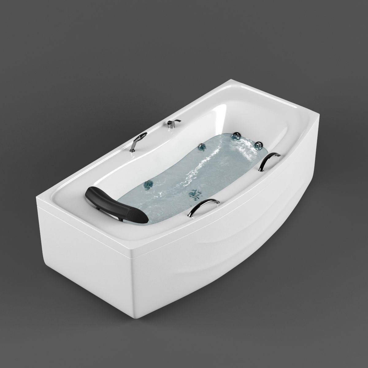 bathtub 01 Low-poly 3D model_3