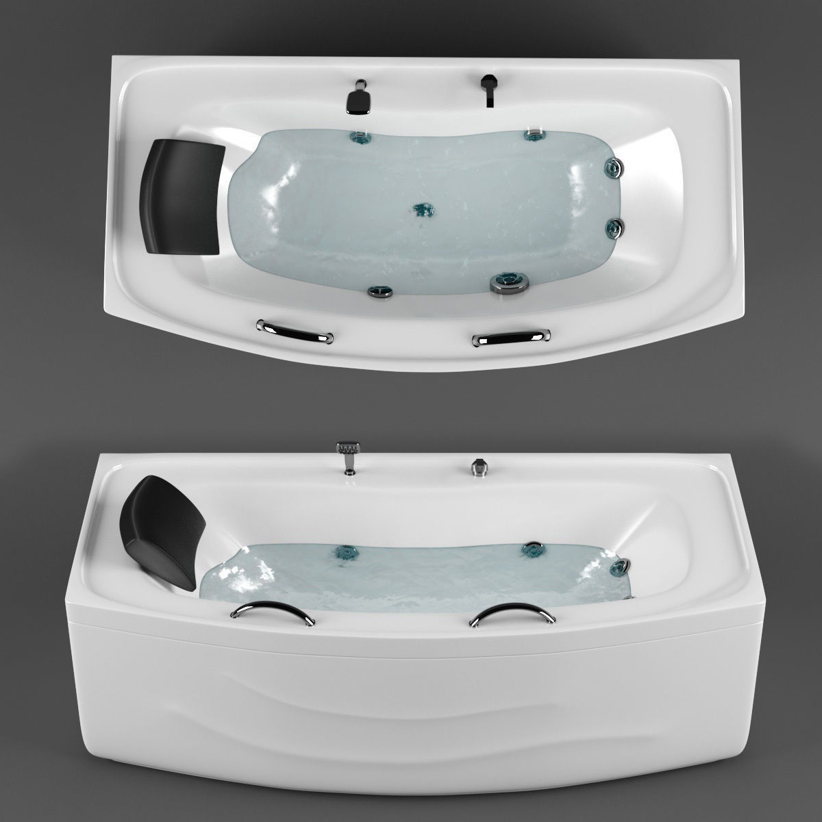 bathtub 01 Low-poly 3D model_2