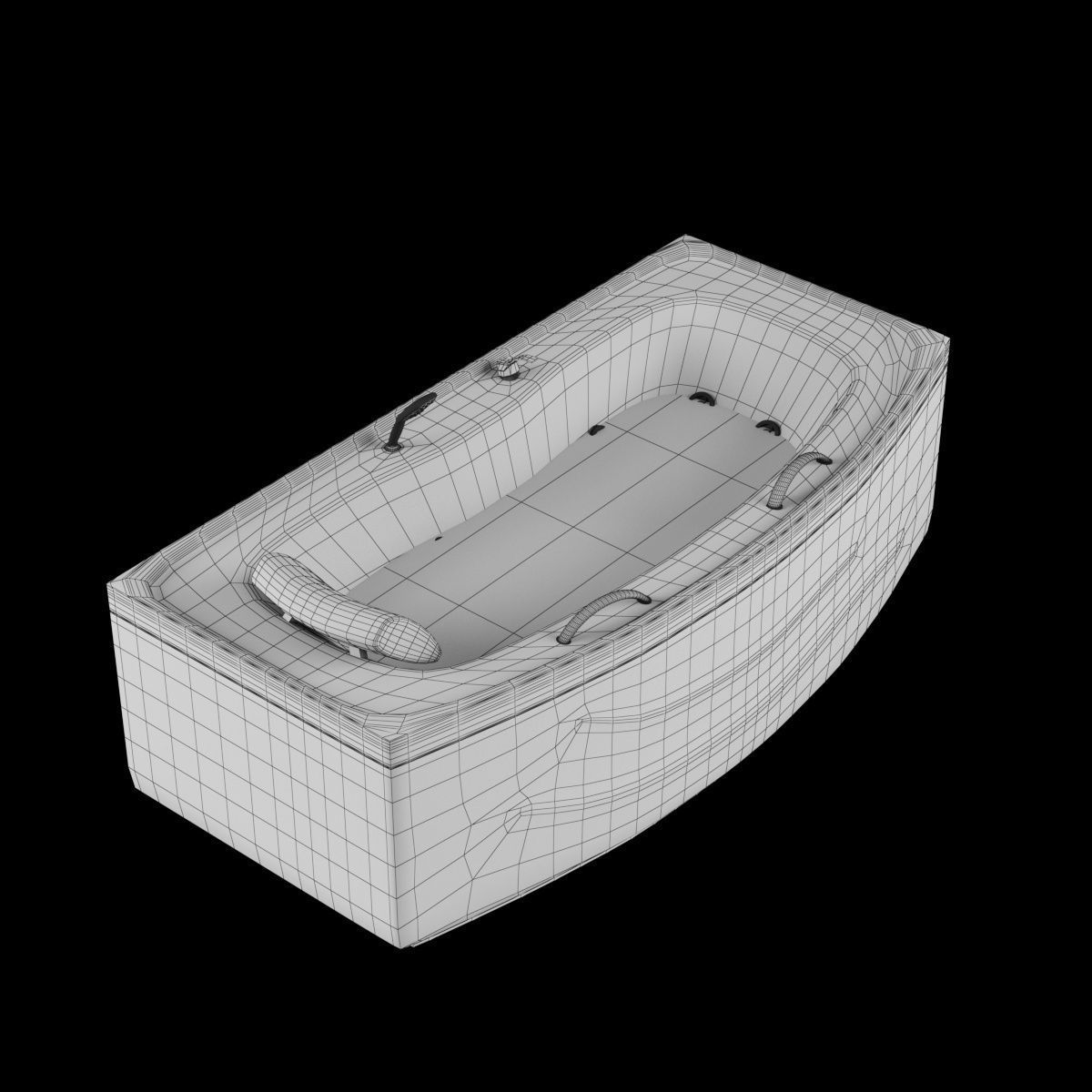 bathtub 01 Low-poly 3D model_13