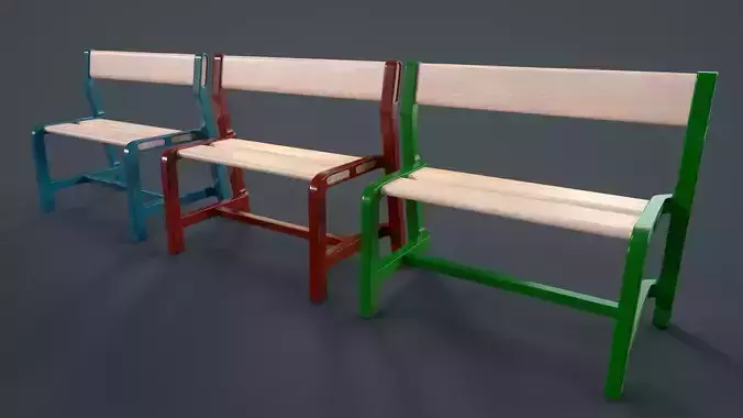 IKEA CHILD BENCH YPPERLIG PBR Game Ready Low-poly 3D model