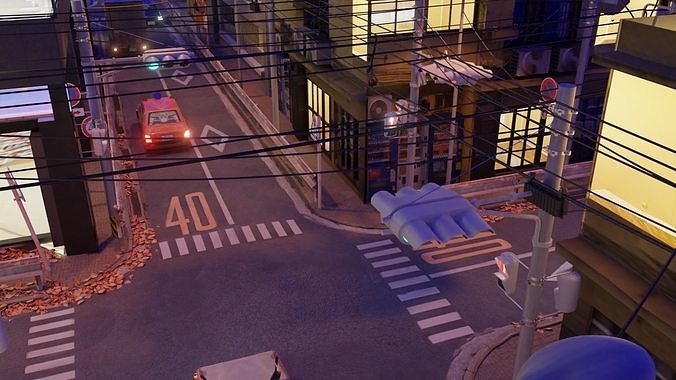 Tokyo Street Scene 3D model 4