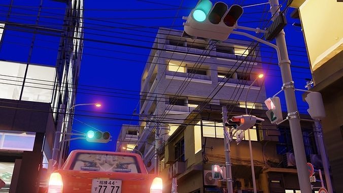 Tokyo Street Scene 3D model 5