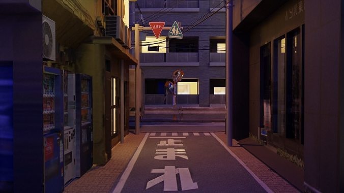 Tokyo Street Scene 3D model 3