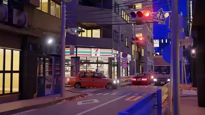 Tokyo Street Scene 3D model