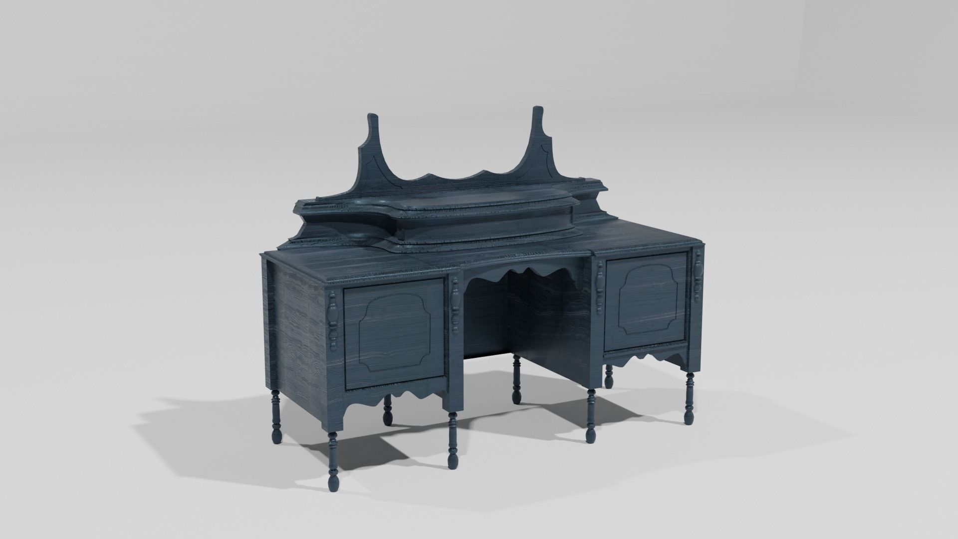 vintage dressing table Low-poly 3D model_1