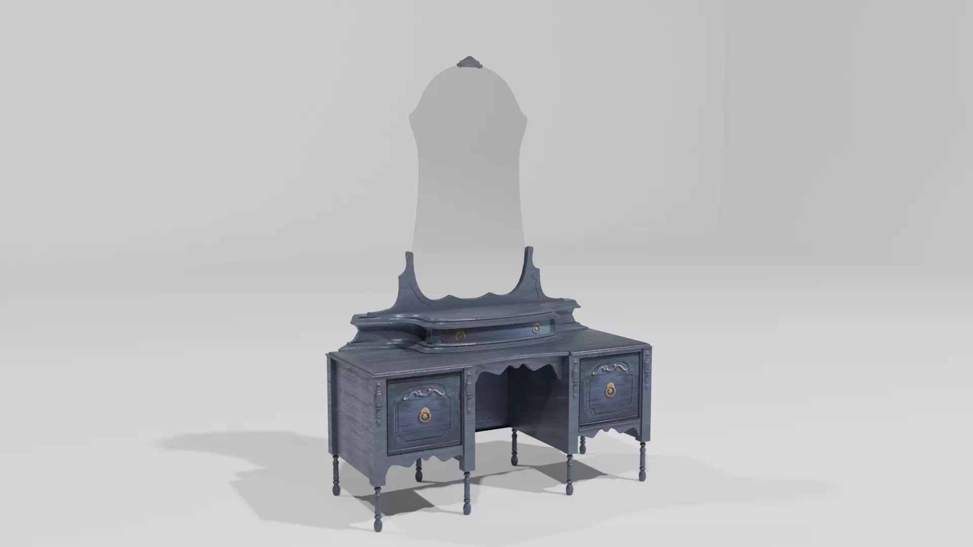 vintage dressing table Low-poly 3D model_0