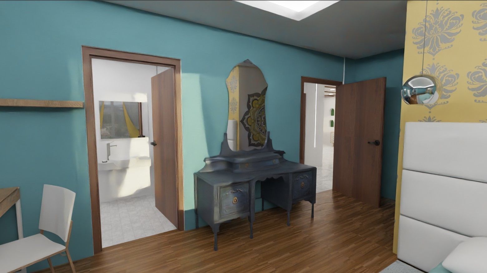 vintage dressing table Low-poly 3D model_3