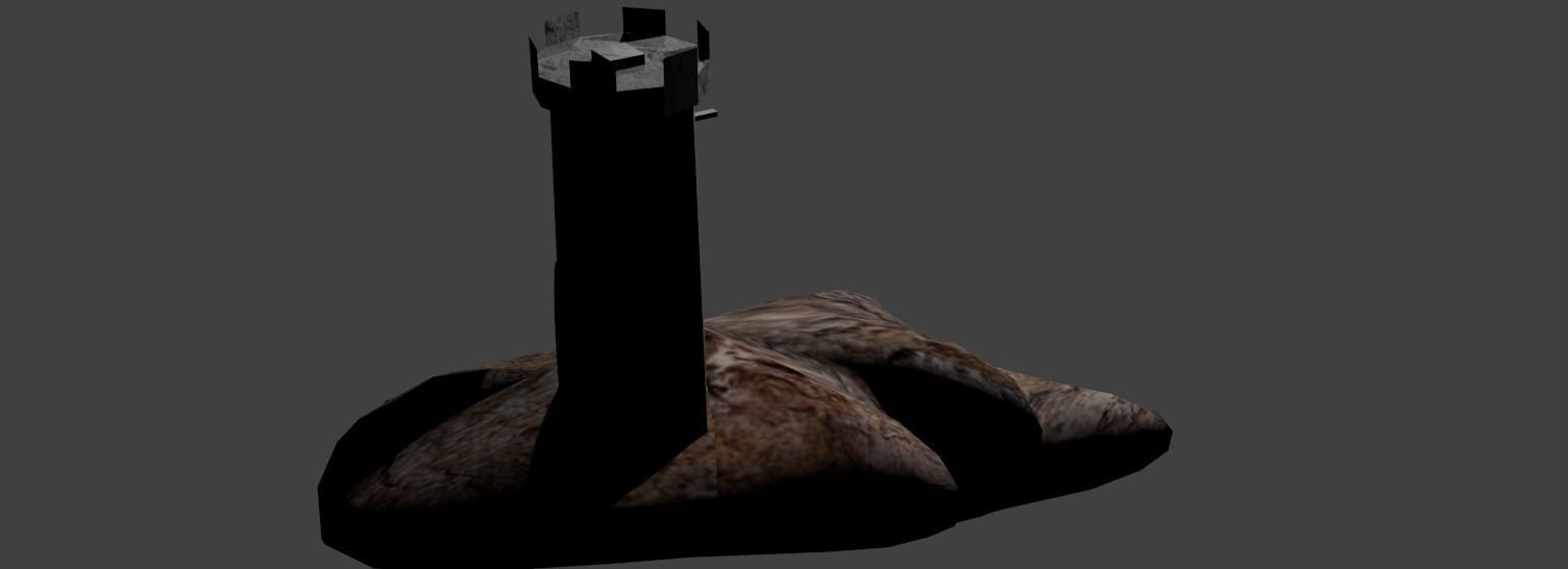 Castle tower 3D model_2