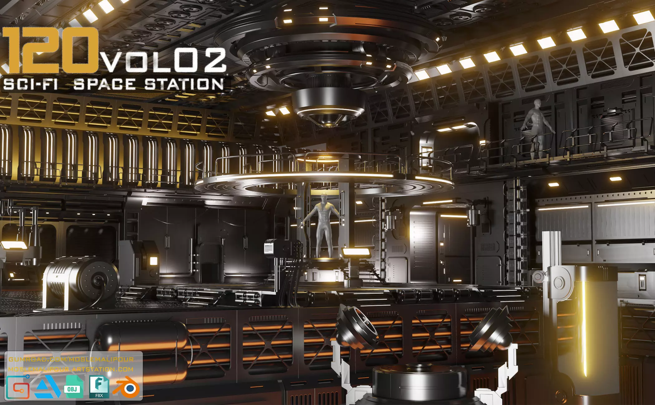 120 SCI-FI SPACE STATION KITBASH VOL 02 3D model_0