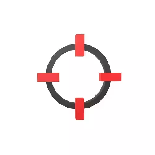 Crosshair Symbol v1 001 Low-poly 3D model