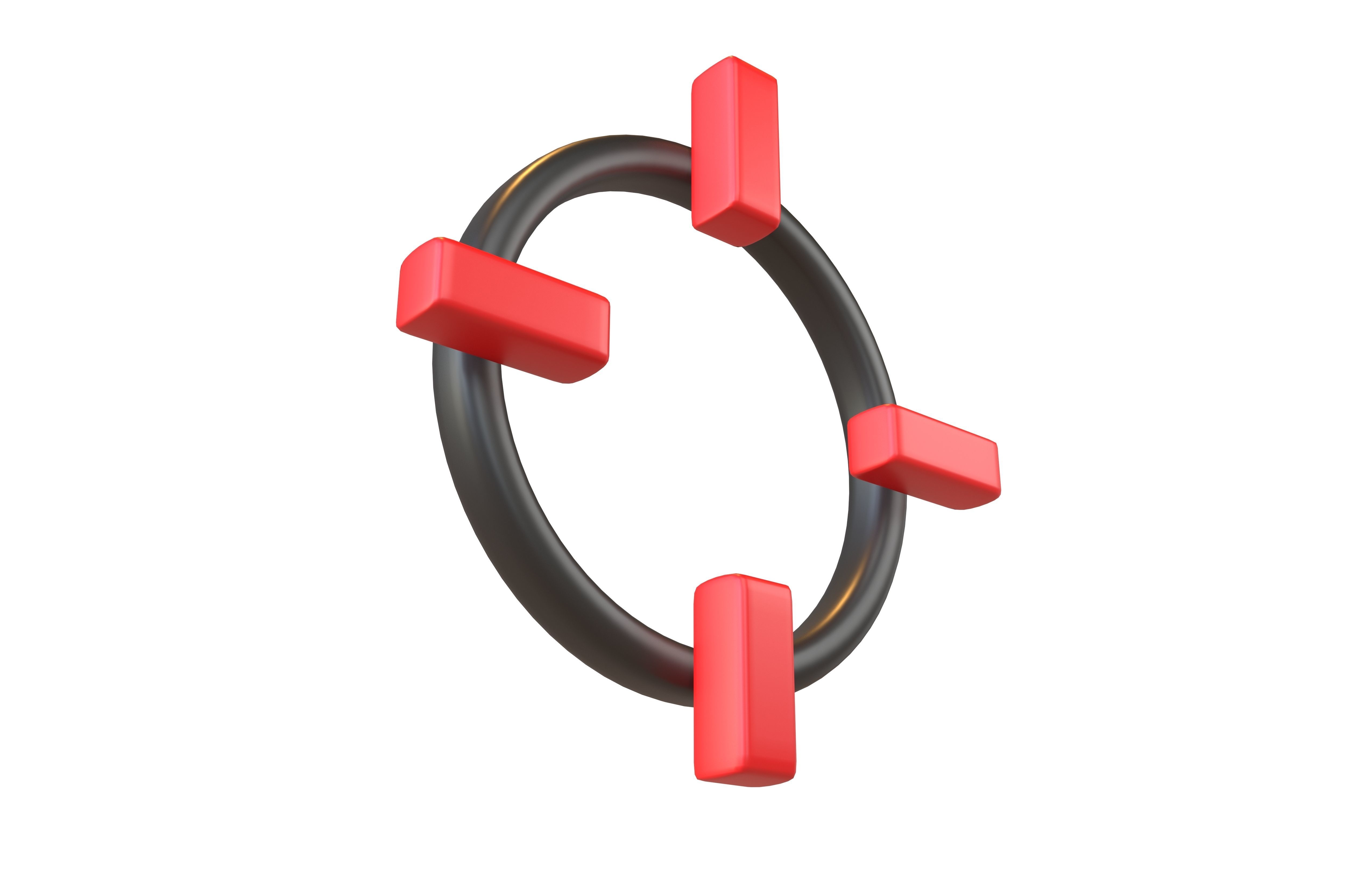 Crosshair Symbol v2 001 Low-poly 3D model_3