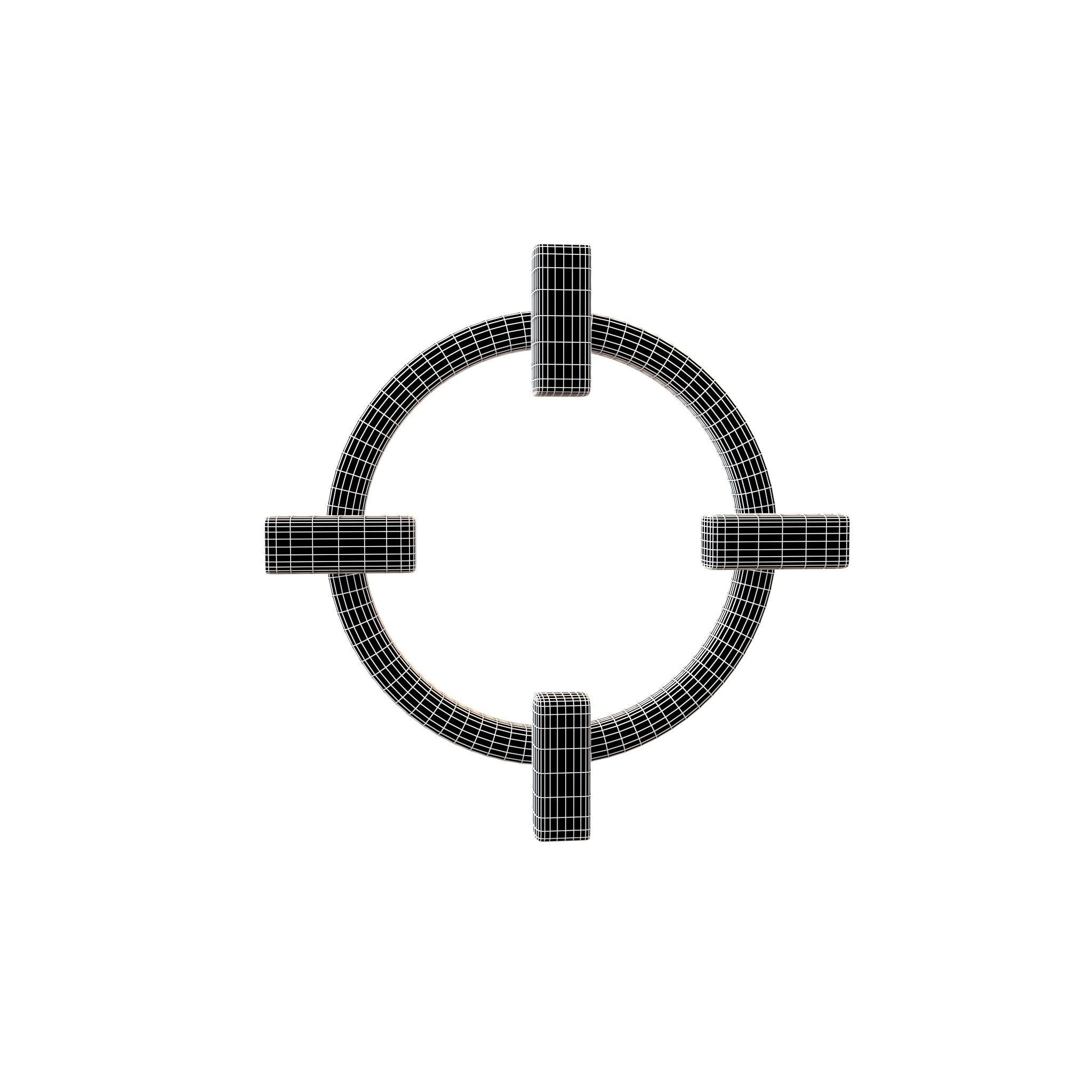 Crosshair Symbol v2 001 Low-poly 3D model_4