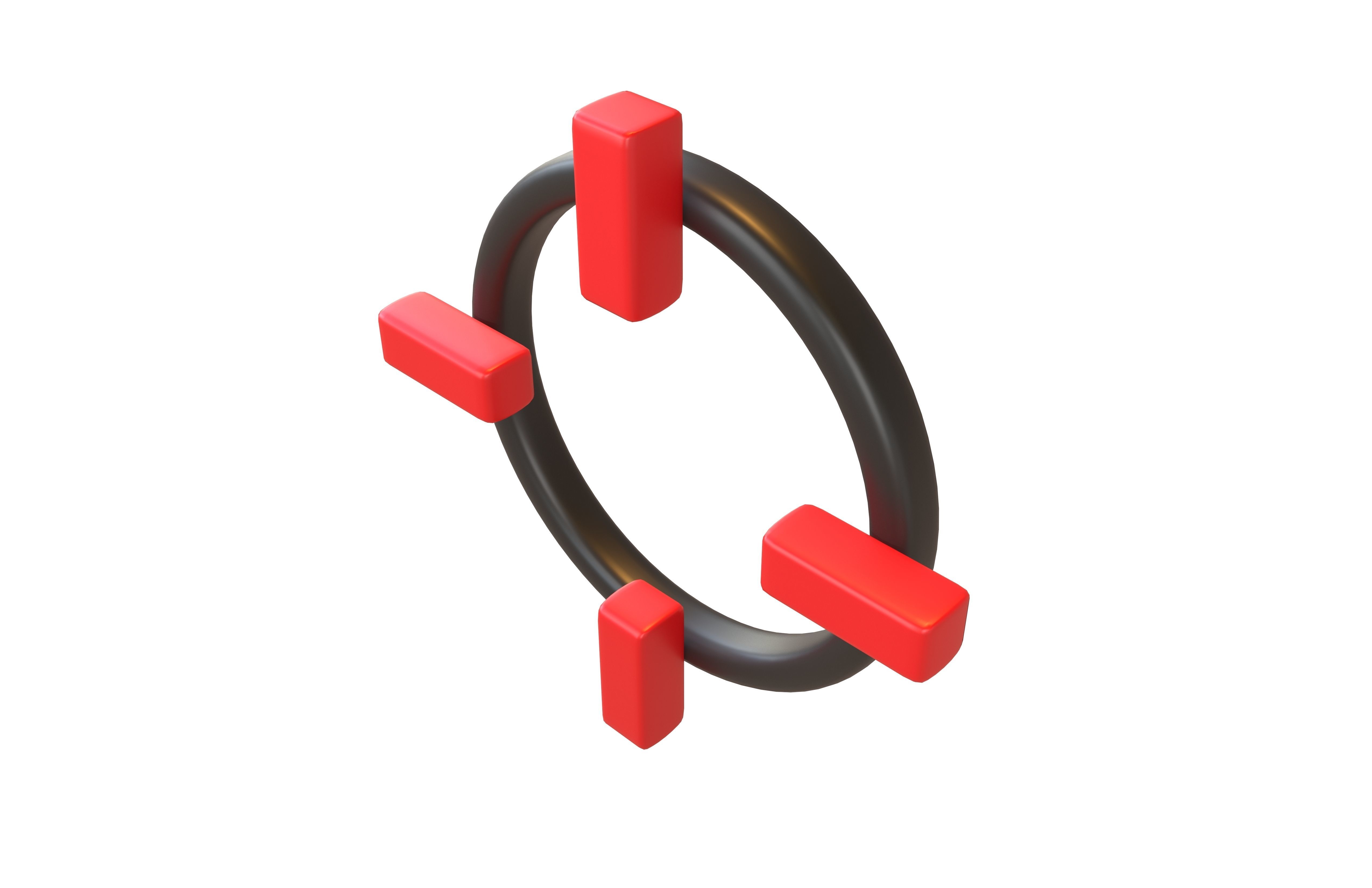 Crosshair Symbol v2 001 Low-poly 3D model_2