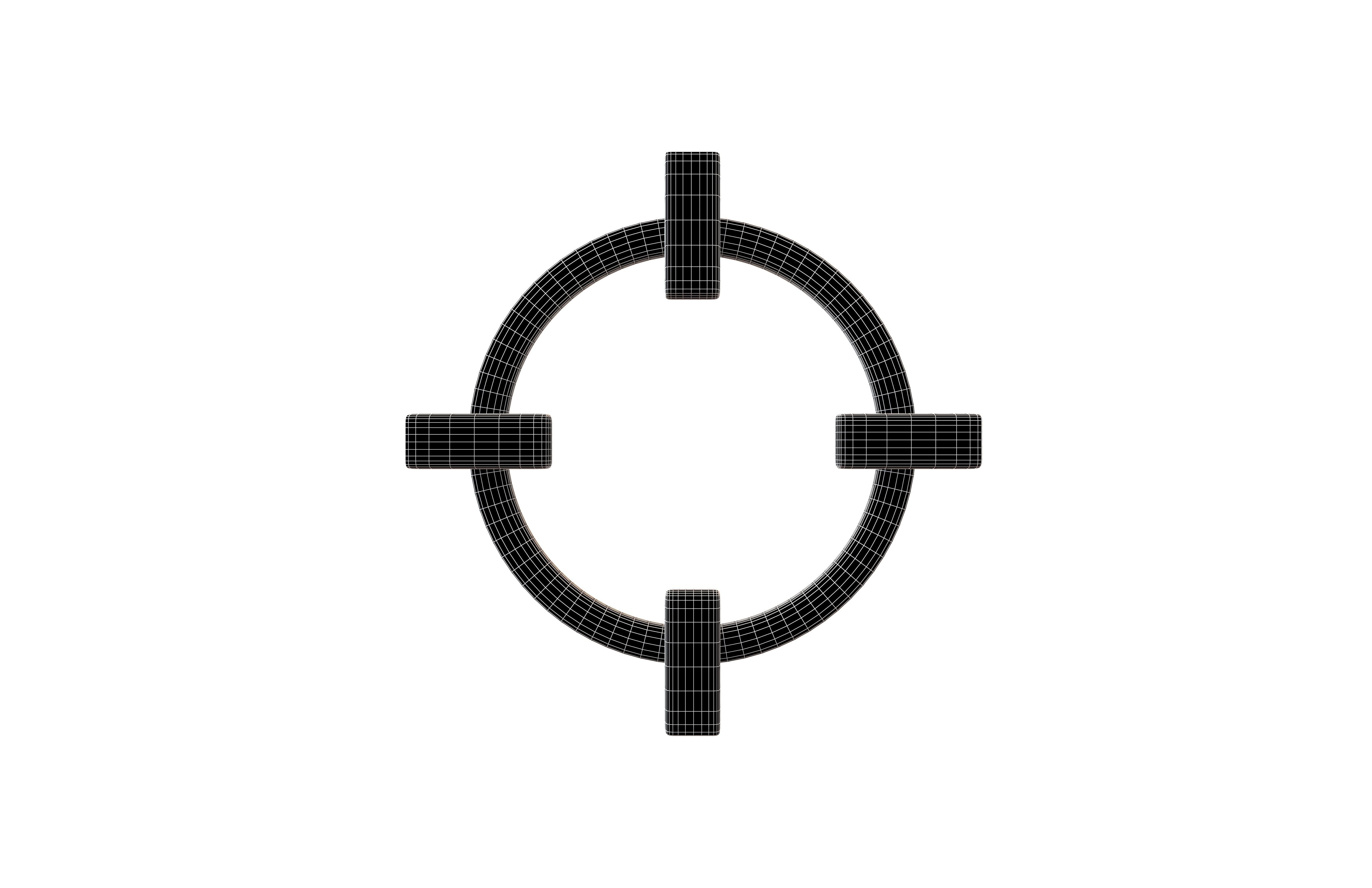 Crosshair Symbol v2 001 Low-poly 3D model_5