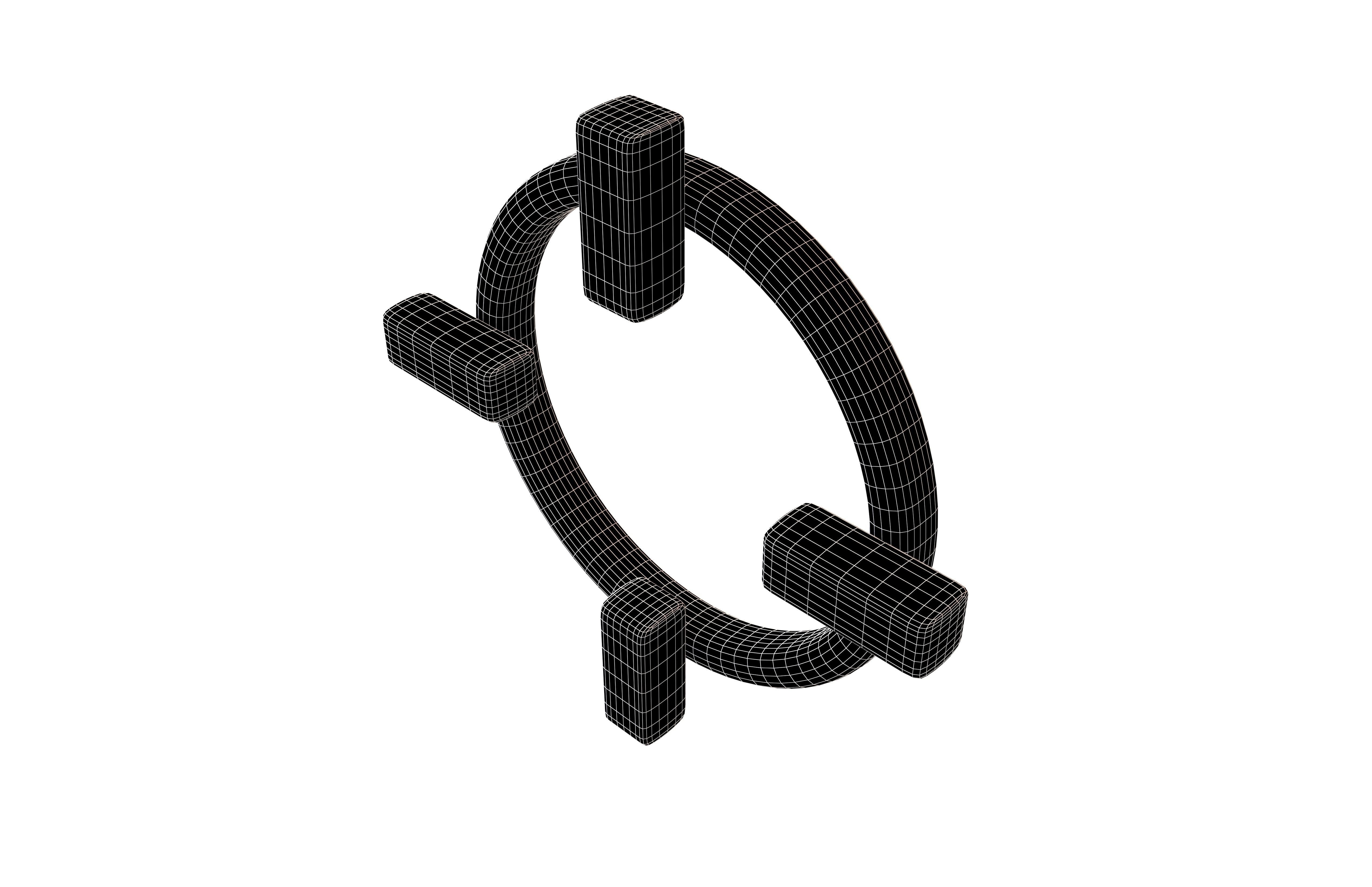 Crosshair Symbol v2 001 Low-poly 3D model_6