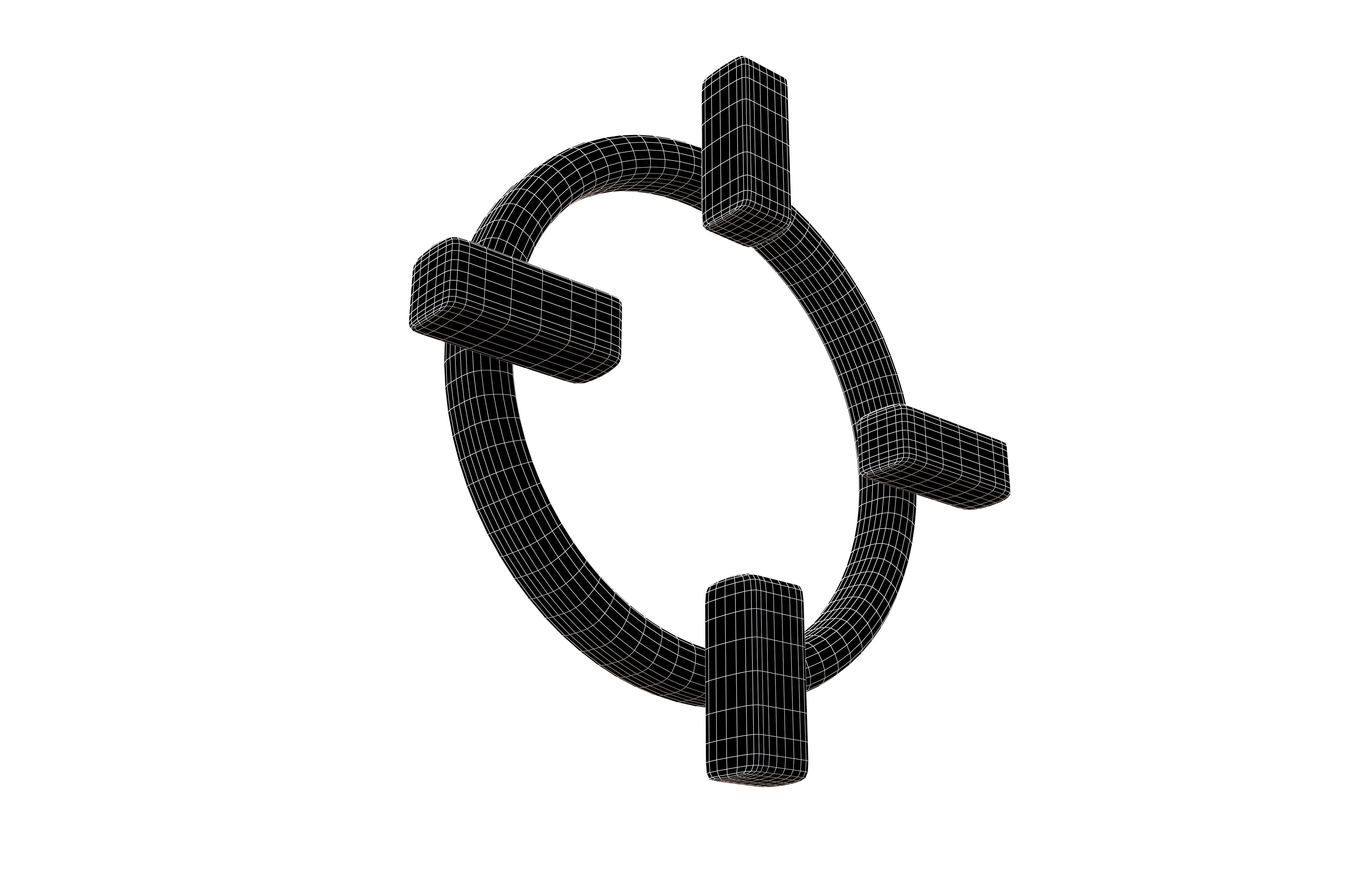 Crosshair Symbol v2 001 Low-poly 3D model_7