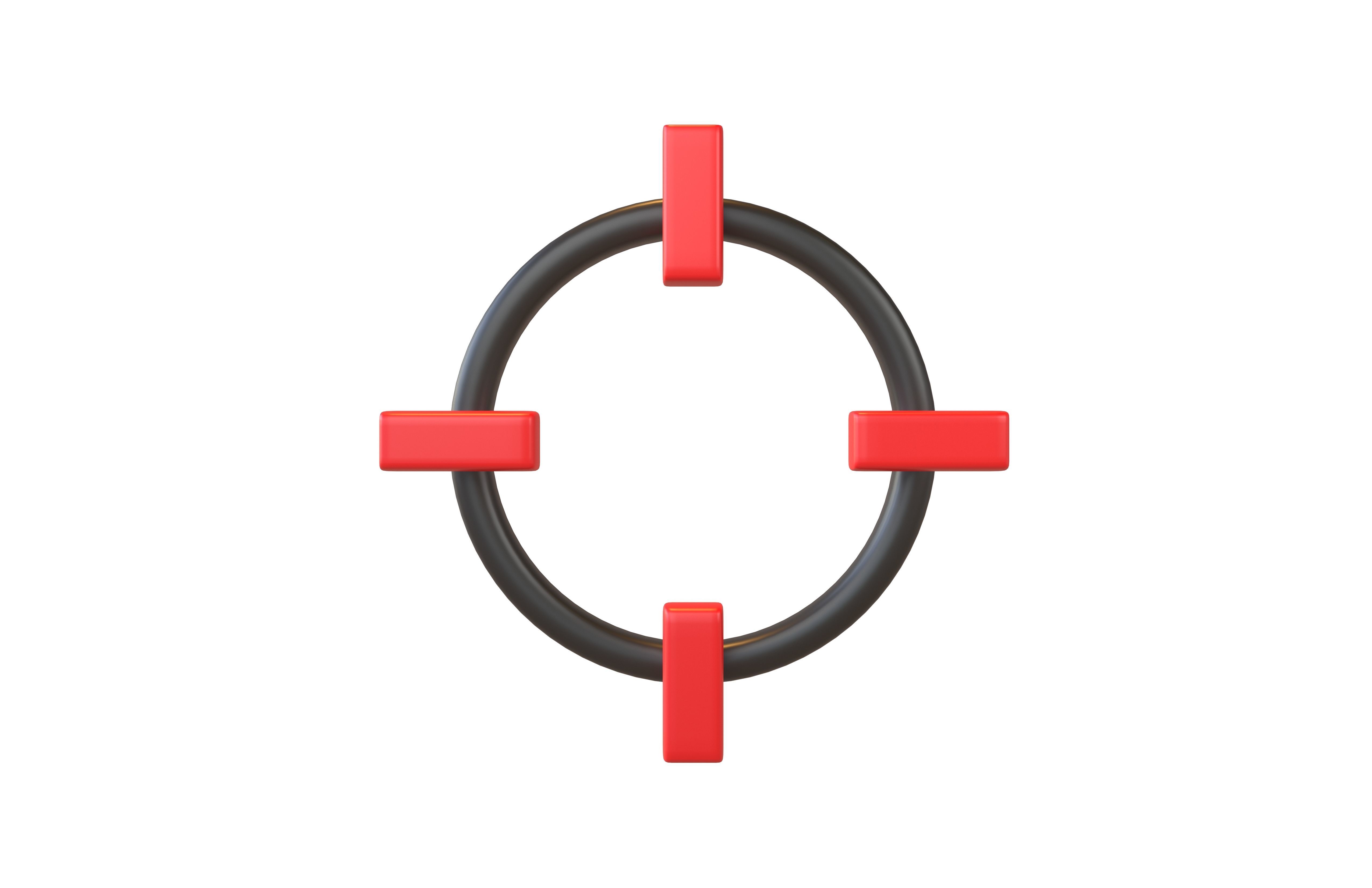Crosshair Symbol v2 001 Low-poly 3D model_1