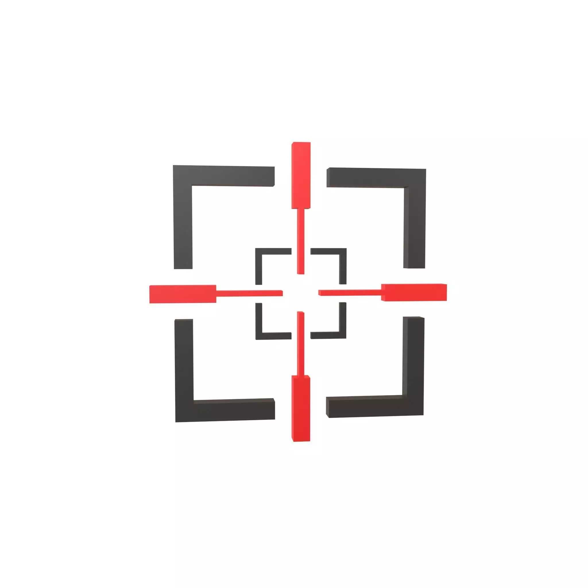 Crosshair Symbol v5 001 Low-poly 3D model_0