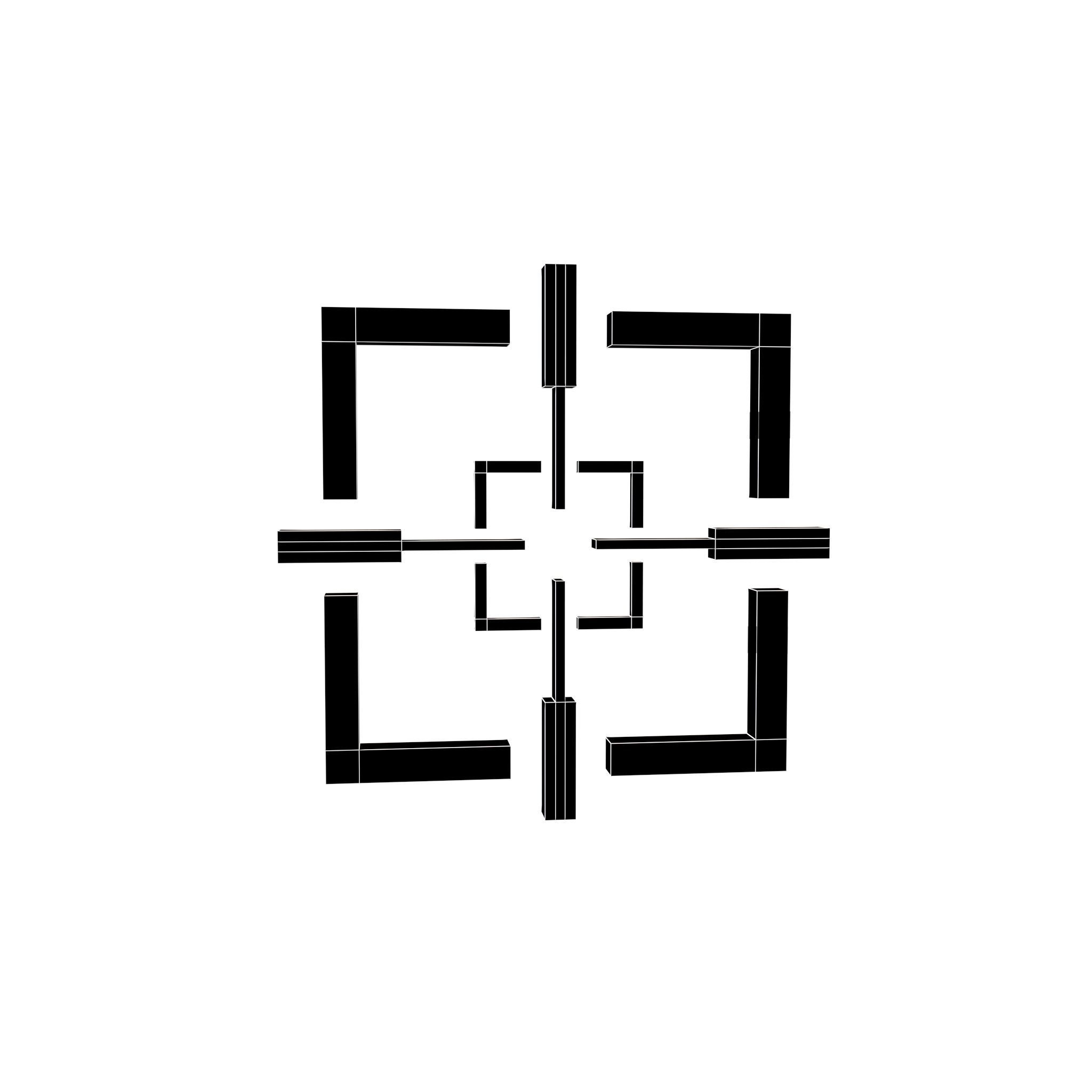 Crosshair Symbol v5 001 Low-poly 3D model_4