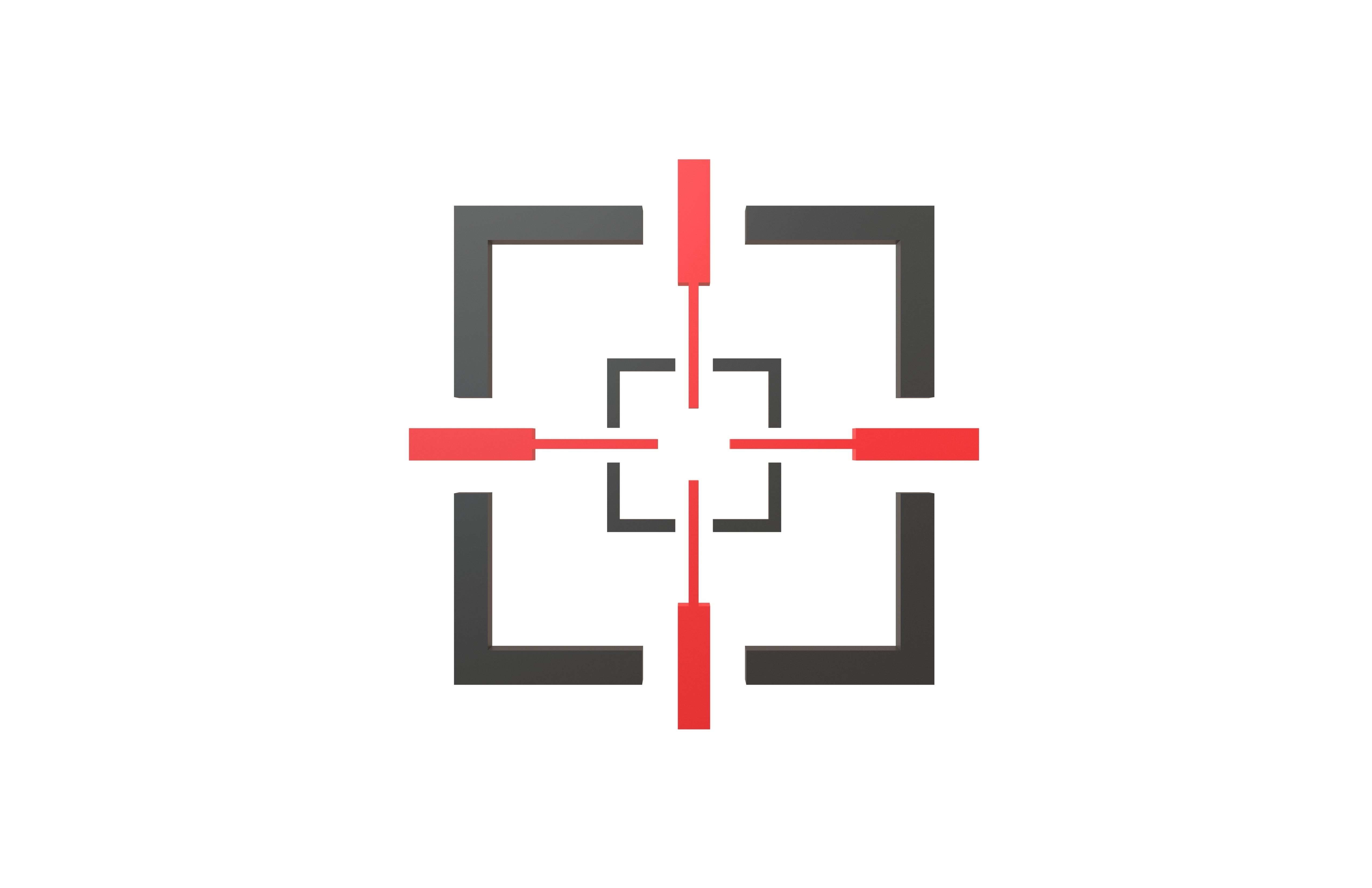 Crosshair Symbol v5 001 Low-poly 3D model_1