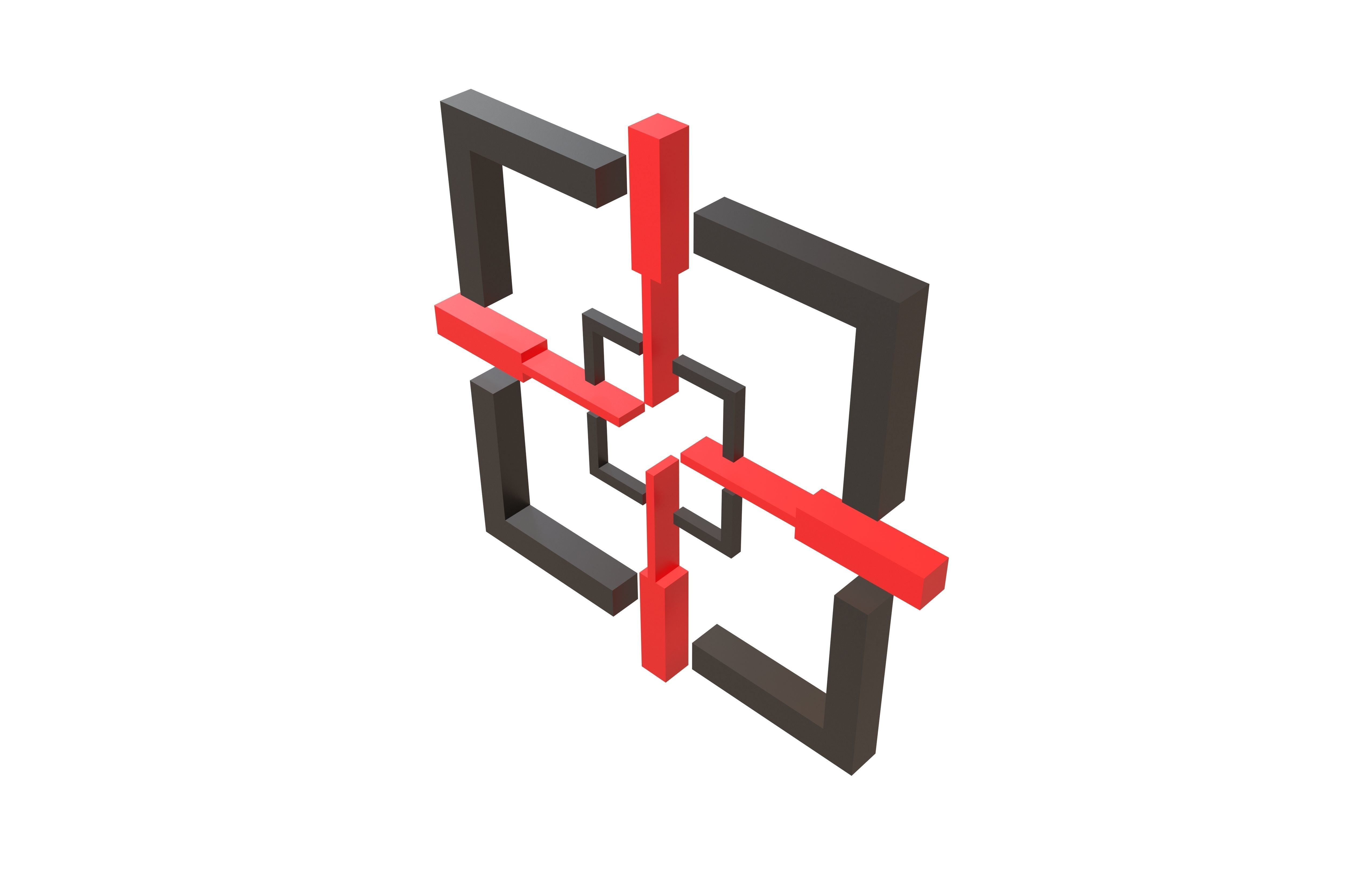 Crosshair Symbol v5 001 Low-poly 3D model_2