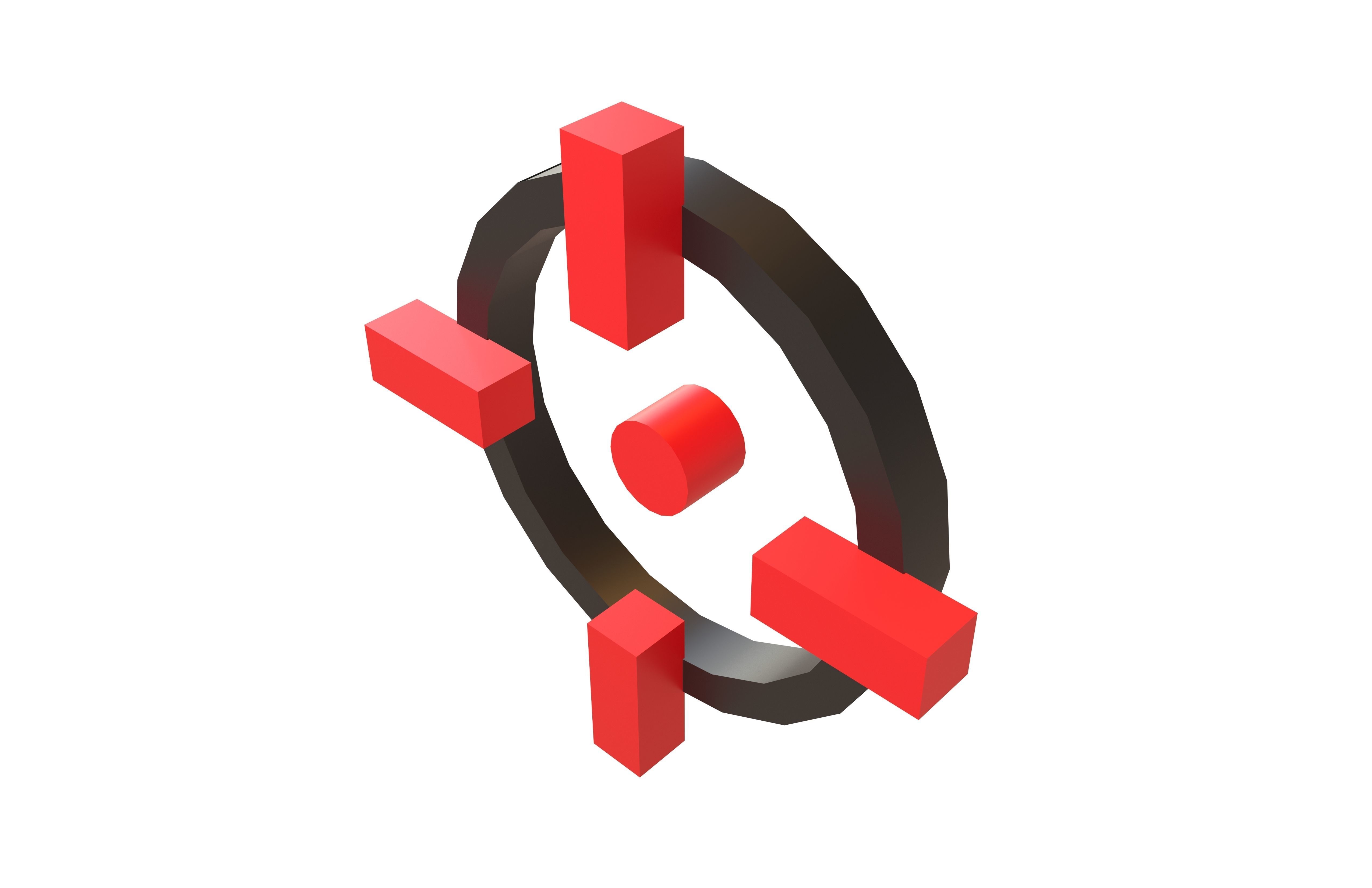 Crosshair Symbol v7 001 Low-poly 3D model_3