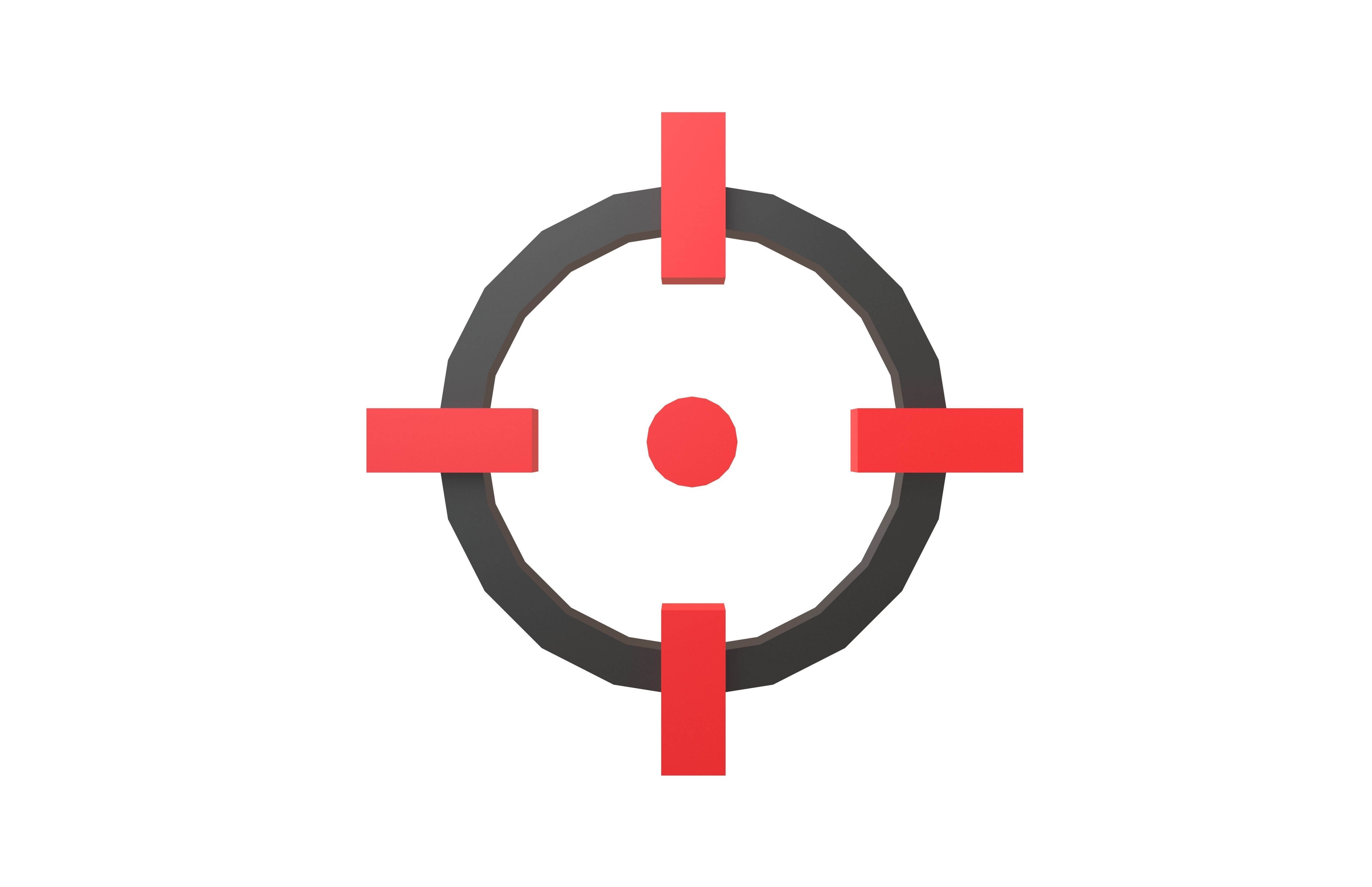 Crosshair Symbol v7 001 Low-poly 3D model_1