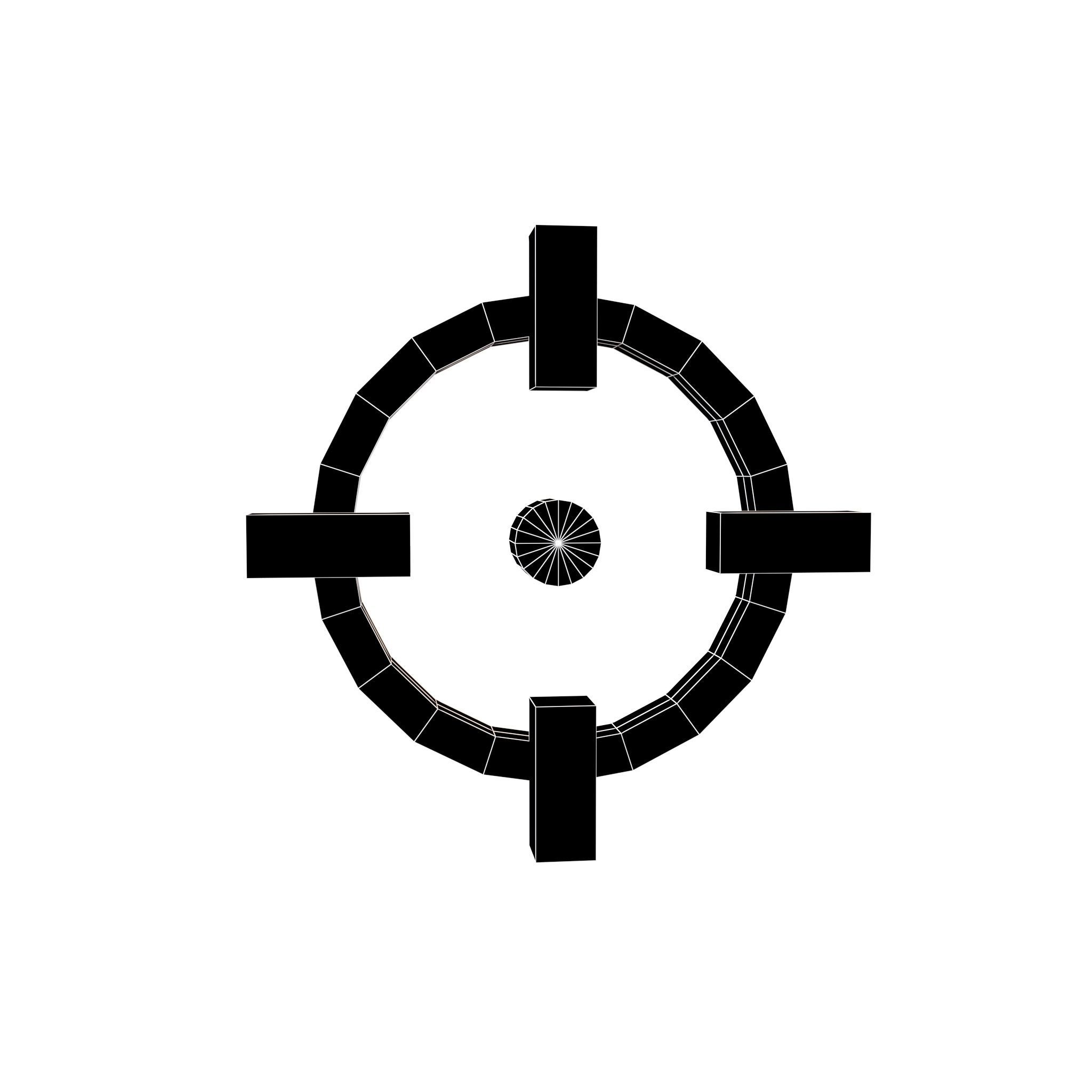 Crosshair Symbol v7 001 Low-poly 3D model_4