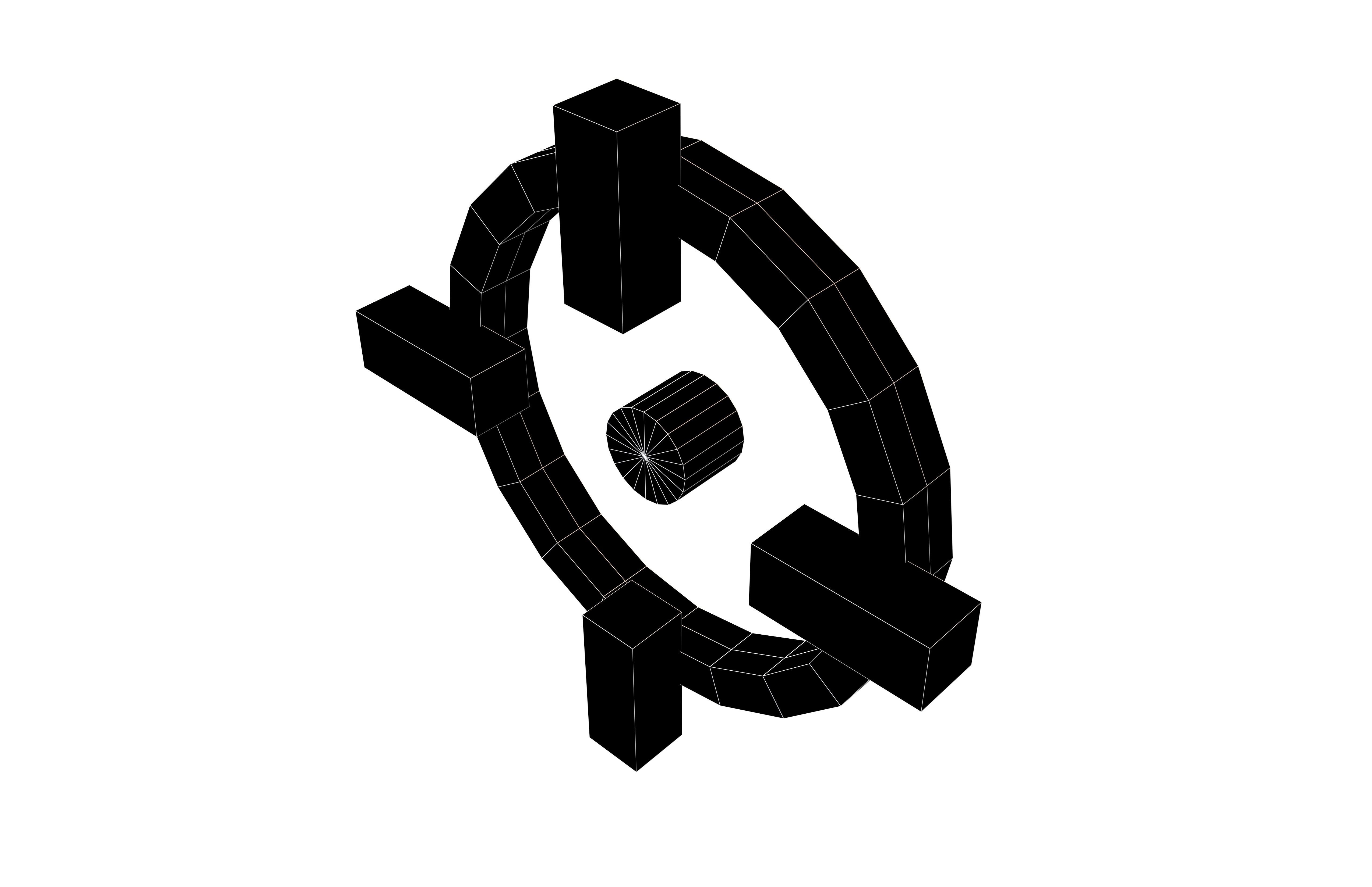 Crosshair Symbol v7 001 Low-poly 3D model_6