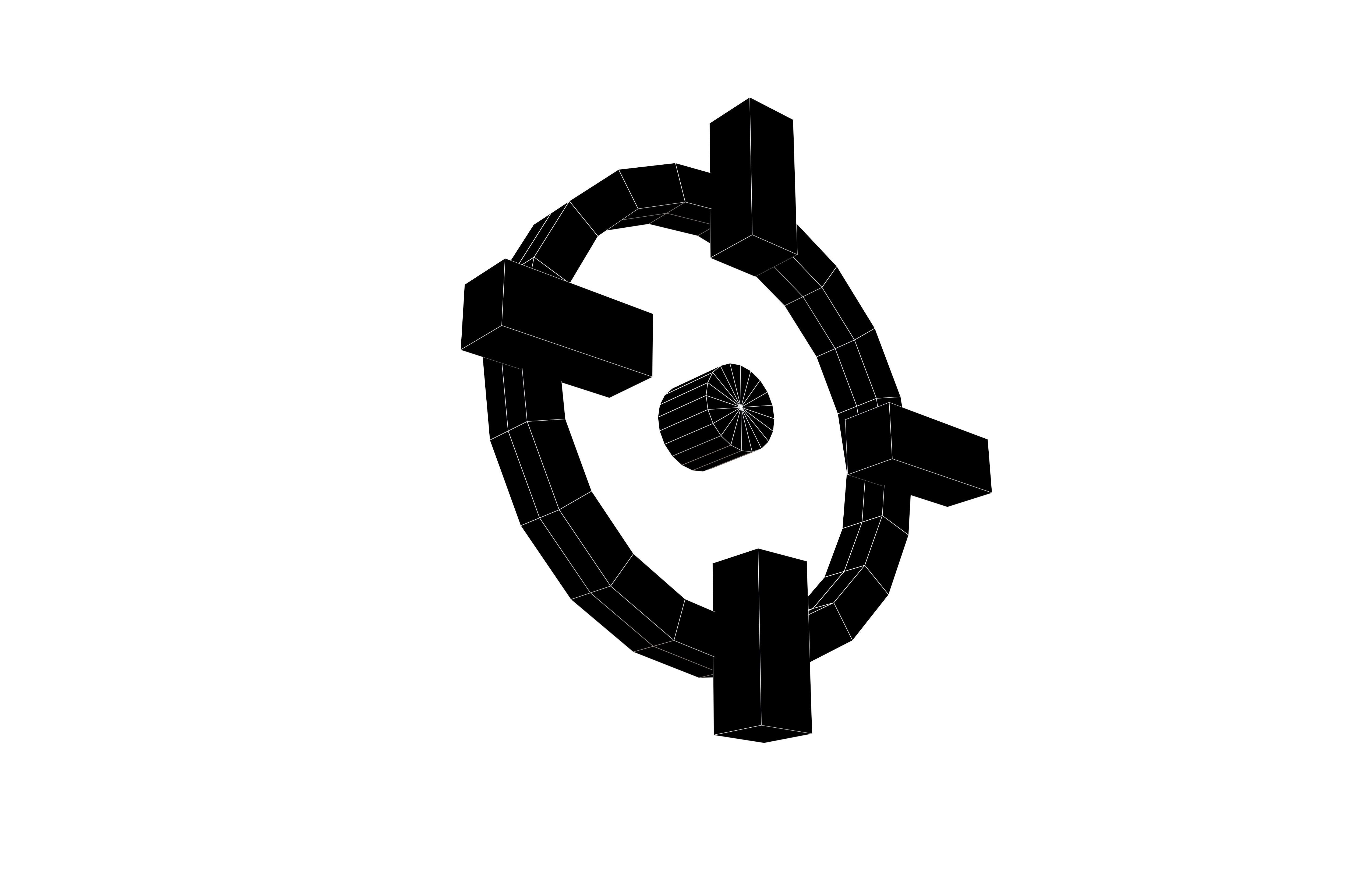 Crosshair Symbol v7 001 Low-poly 3D model_7