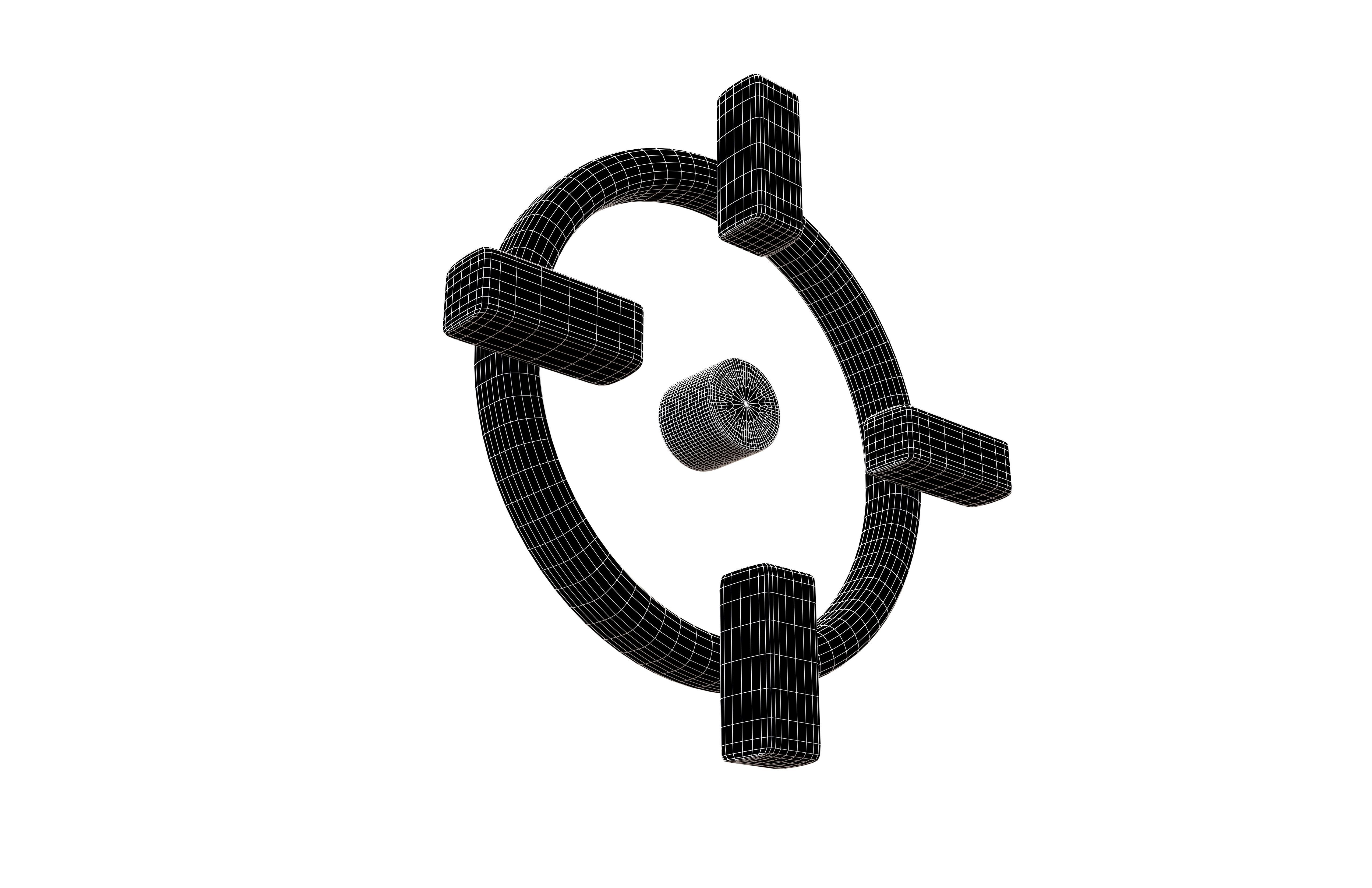 Crosshair Symbol v8 001 Low-poly 3D model_7