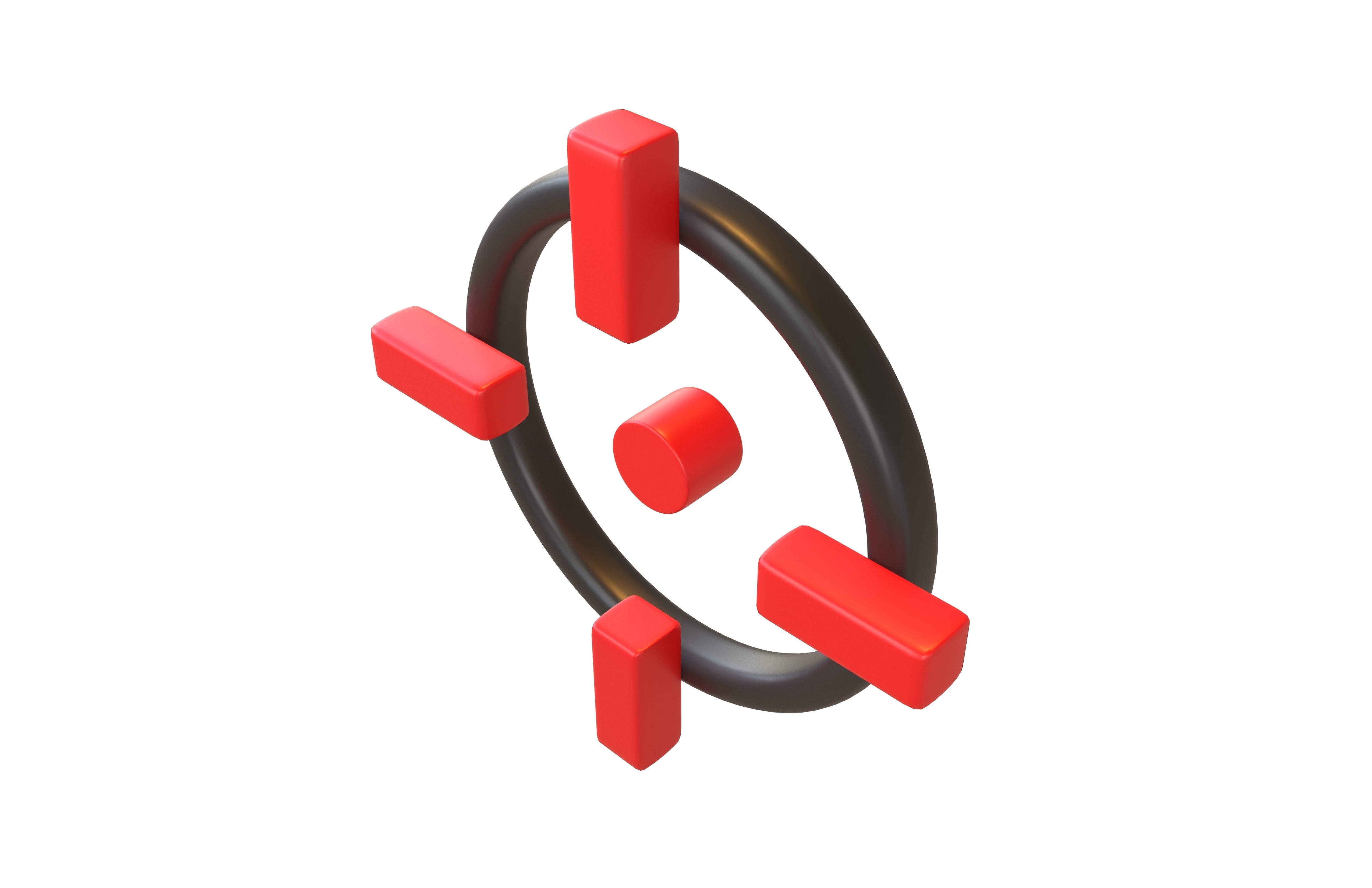 Crosshair Symbol v8 001 Low-poly 3D model_2