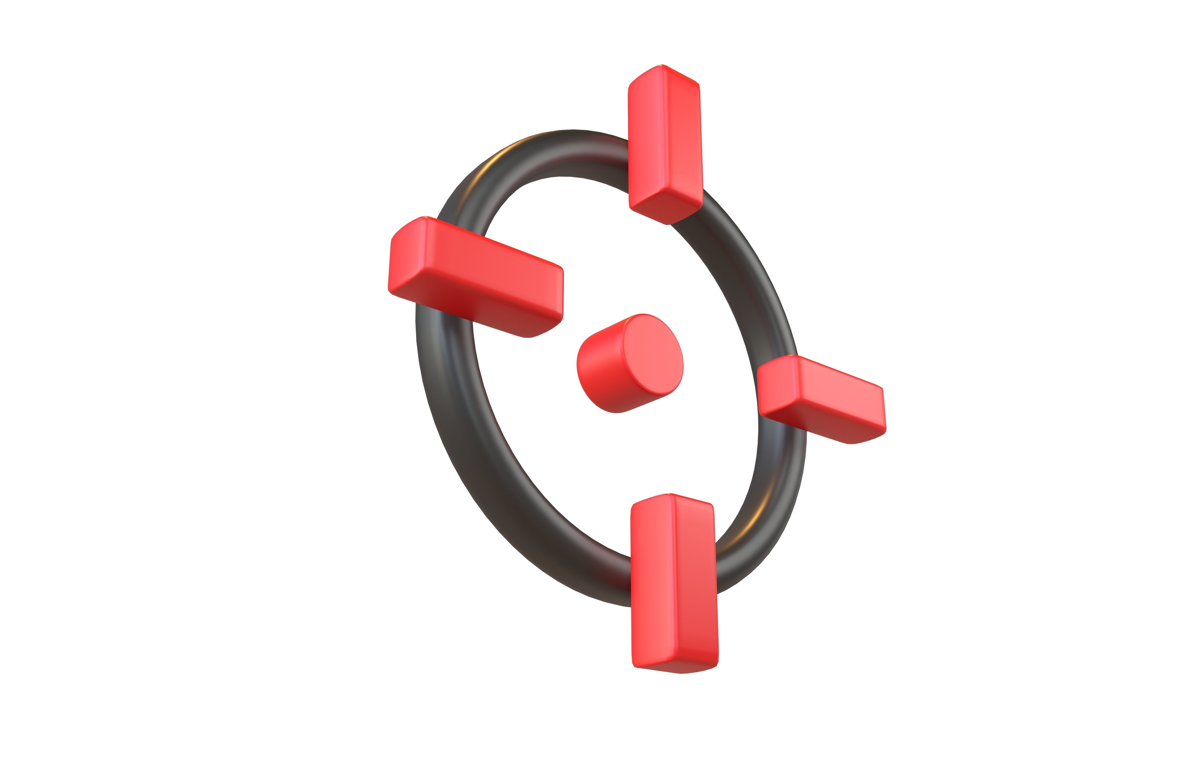 Crosshair Symbol v8 001 Low-poly 3D model_3