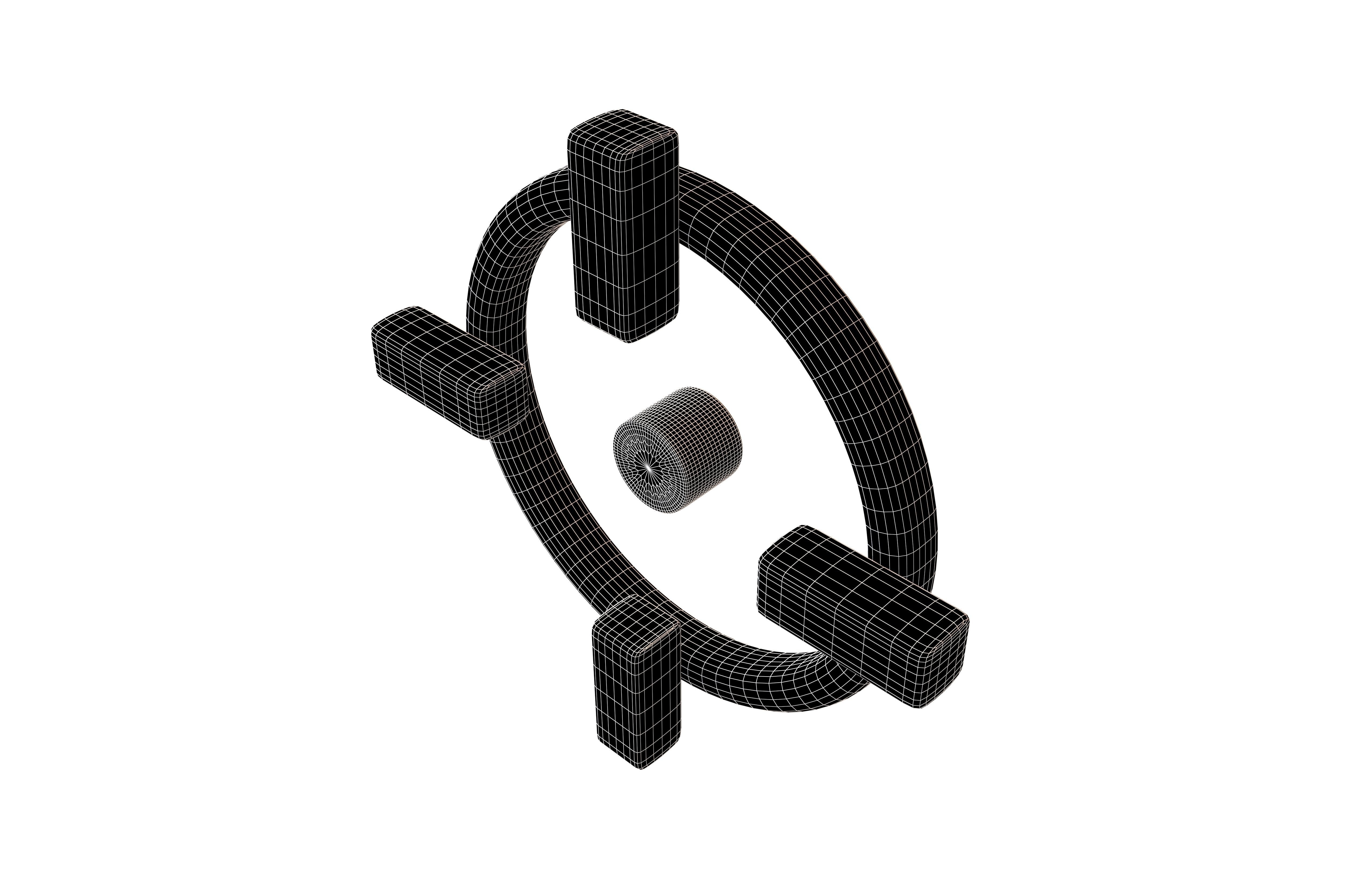 Crosshair Symbol v8 001 Low-poly 3D model_6