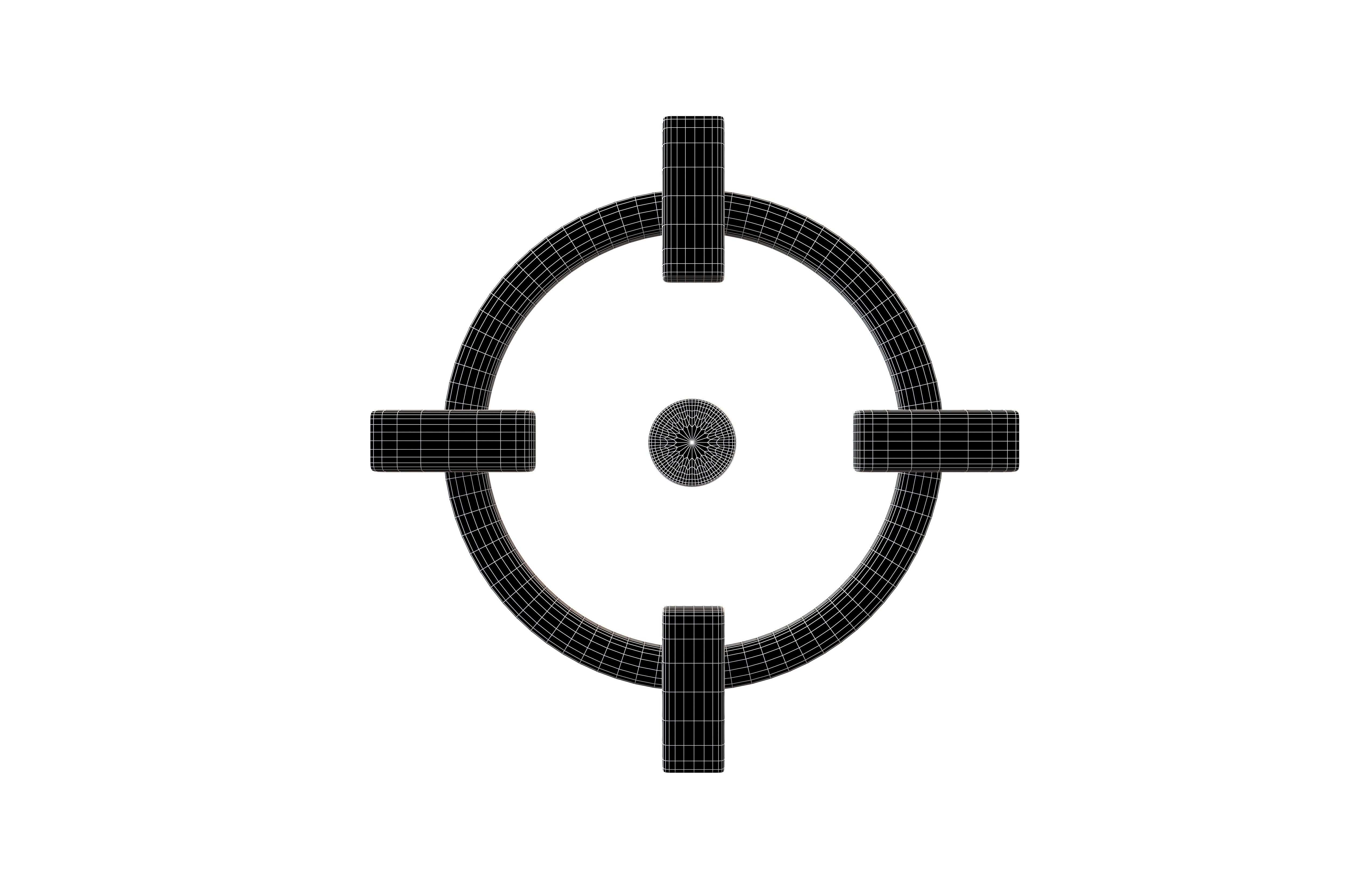 Crosshair Symbol v8 001 Low-poly 3D model_4