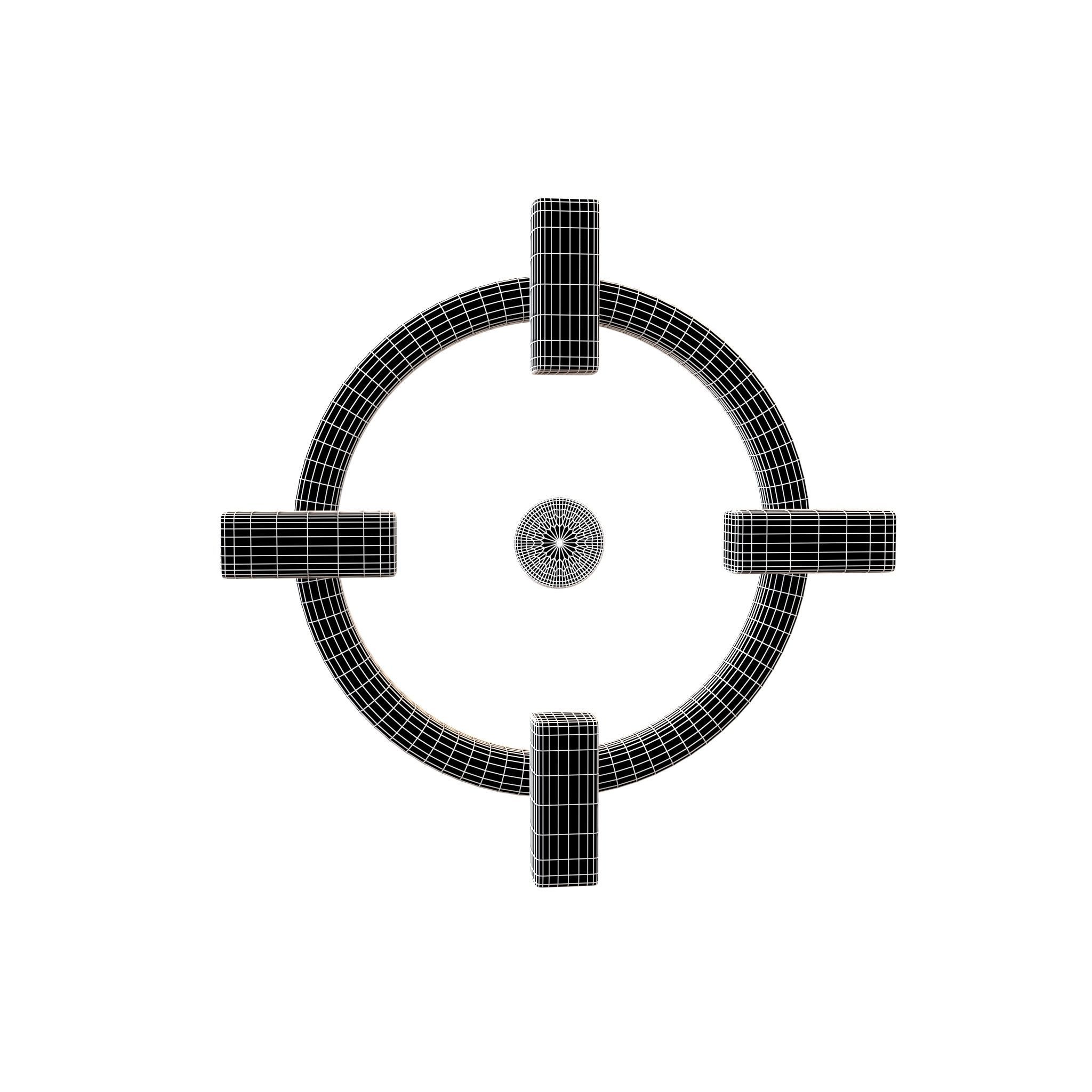 Crosshair Symbol v8 001 Low-poly 3D model_5